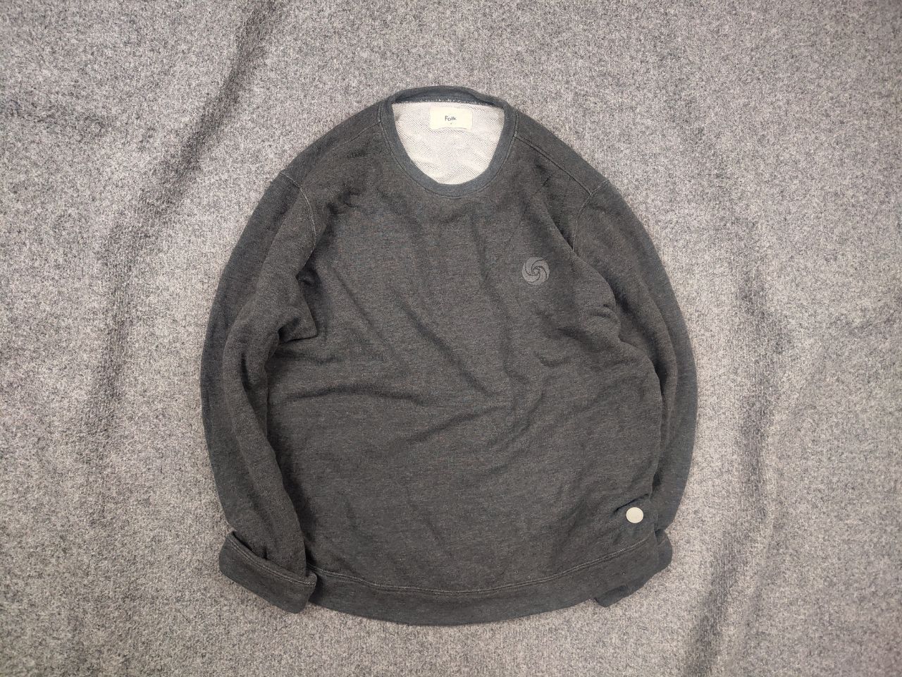 Folk Folk Vintage Minimalist gray with logo Crew chek sweatshirt Size US M / EU 48-50 / 2 - 1 Thumbnail