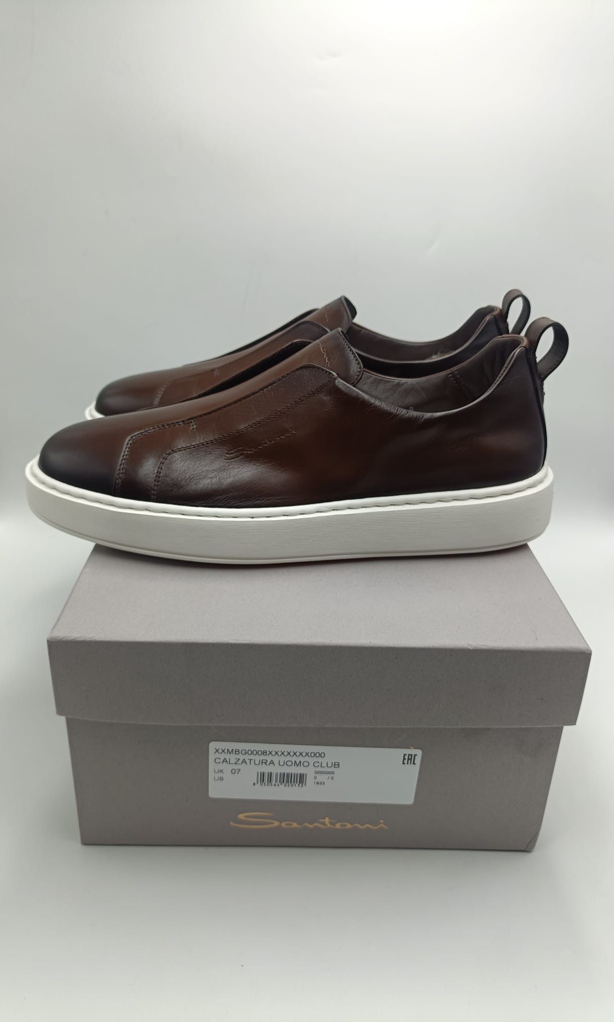 Santoni Santoni slip-on sneakers in dark brown soft leather Size US 8 / EU 41 - 8 Thumbnail