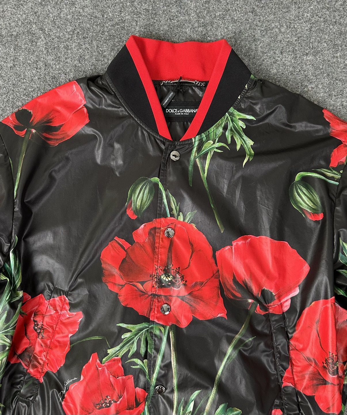 Dolce & Gabbana Dolce & Gabbana - Poppy Floral Print - Bomber Jacket Size US L / EU 52-54 / 3 - 4 Thumbnail