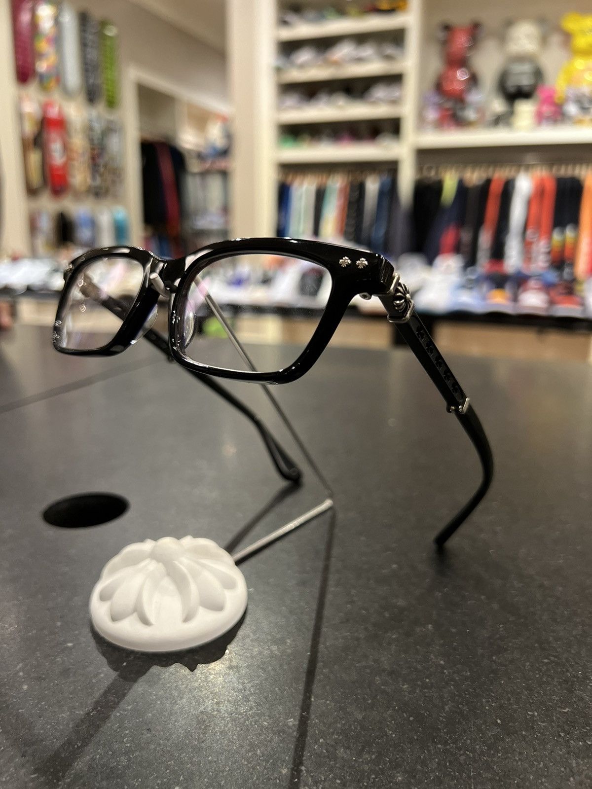 小物 CHROME HEARTS FUN HATCH Chrome Hearts Fun Hatch black titanium eyeglasses | FUNHATCHAABK