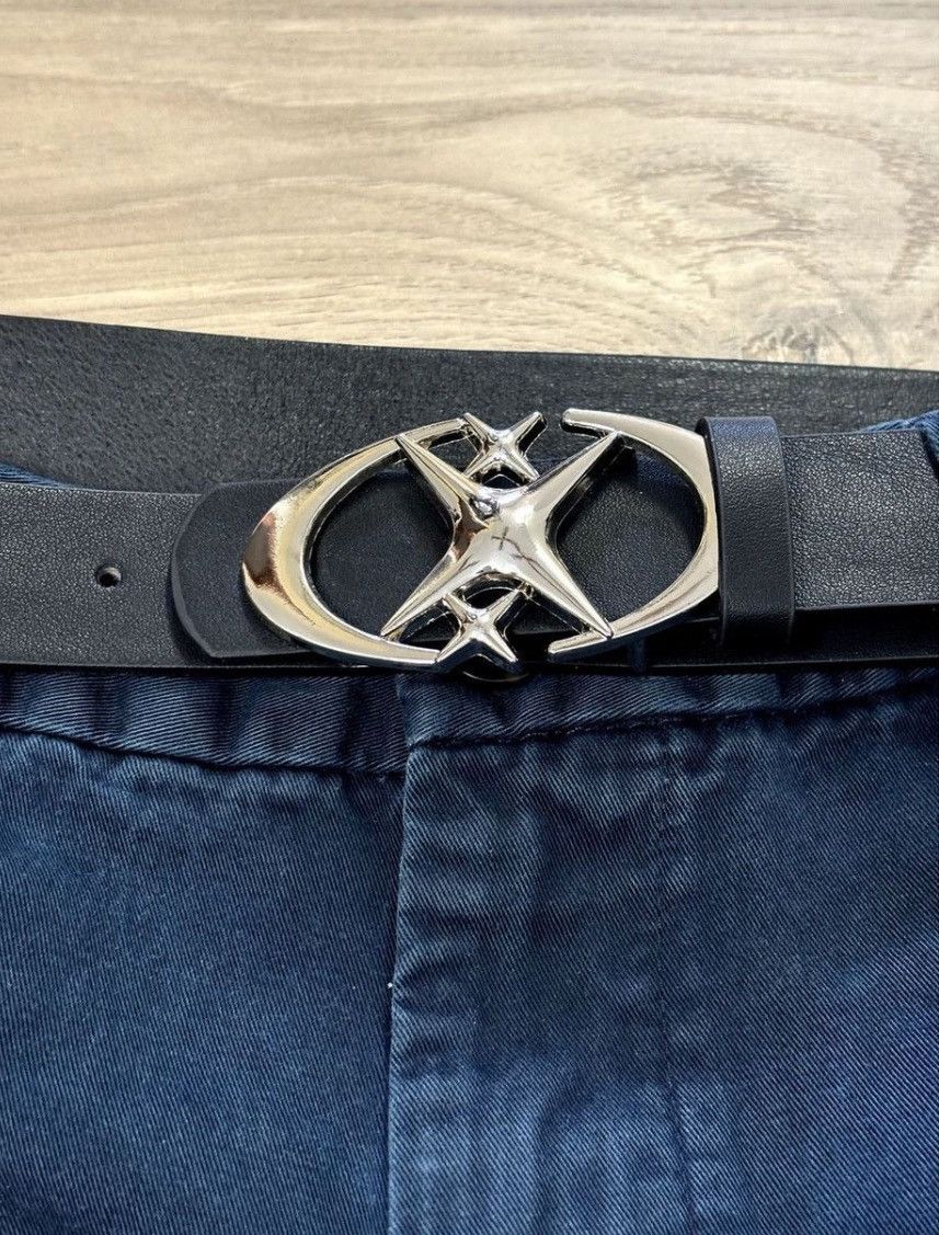 Japanese Brand × Vintage Black Triple Star Belt Size 30 - 1 Thumbnail