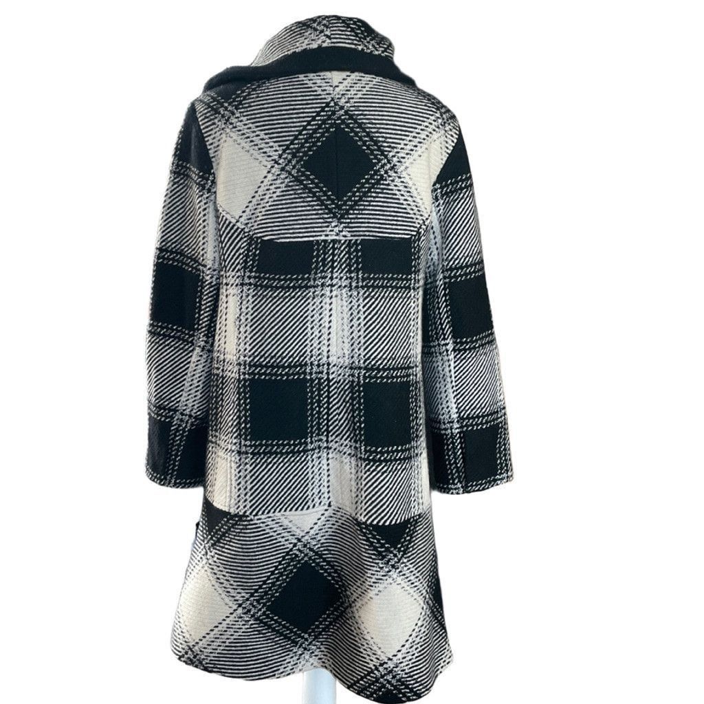 Worthington Women's Worthington Black & White Plaid Coat Size M Size M / US 6-8 / IT 42-44 - 2 Thumbnail
