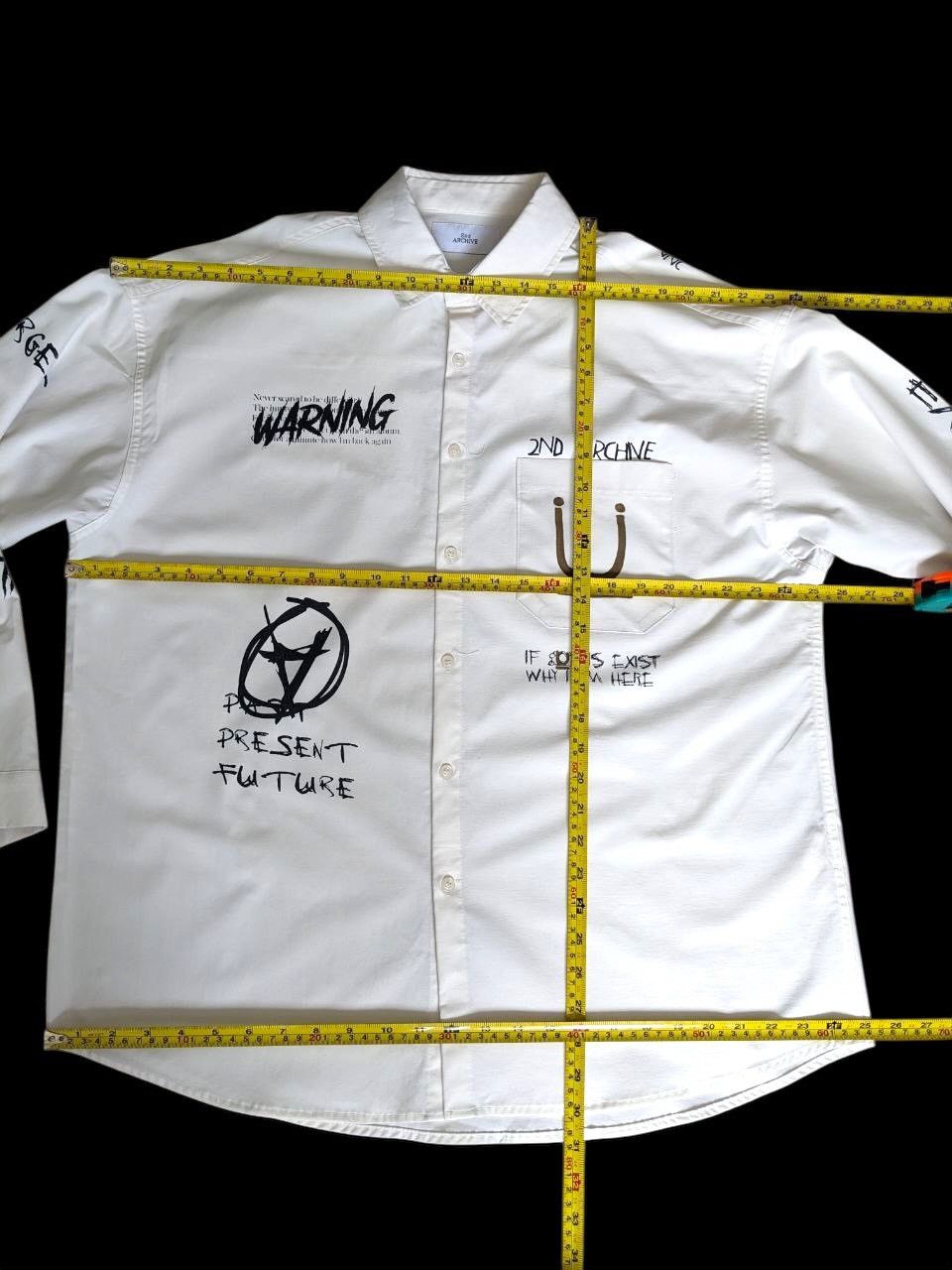 Japanese Brand SEDITIONARIES ANARCHY LONGSLEEVE BUTTON UP SHIRT 2ND ARCHIVE Size US XL / EU 56 / 4 - 5 Thumbnail