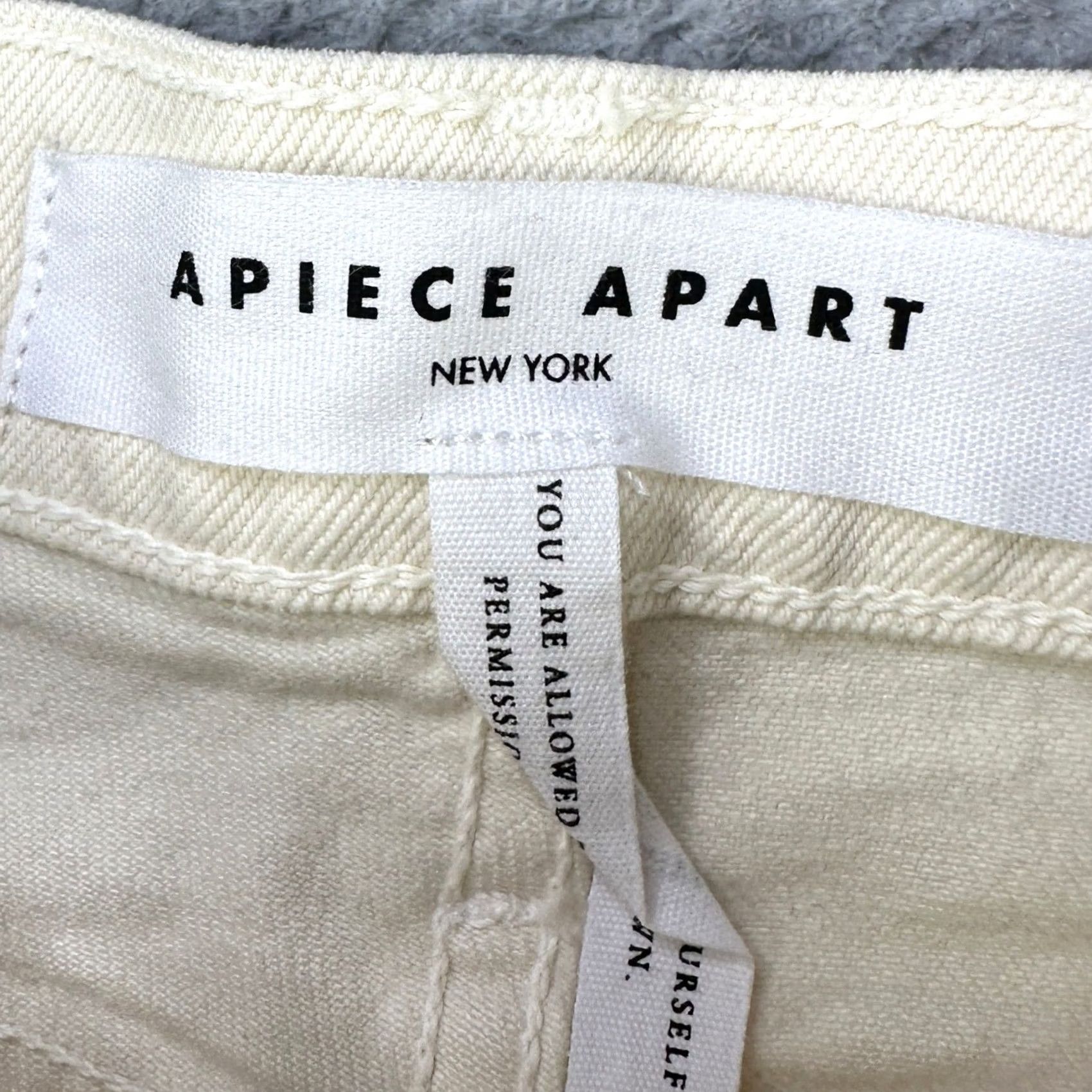 Apiece Apart Apiece Apart Camilla Womens Straight Jeans 30 Cream High-Rise Denim Pants Jeans Size 30" / US 8 / IT 44 - 5 Thumbnail
