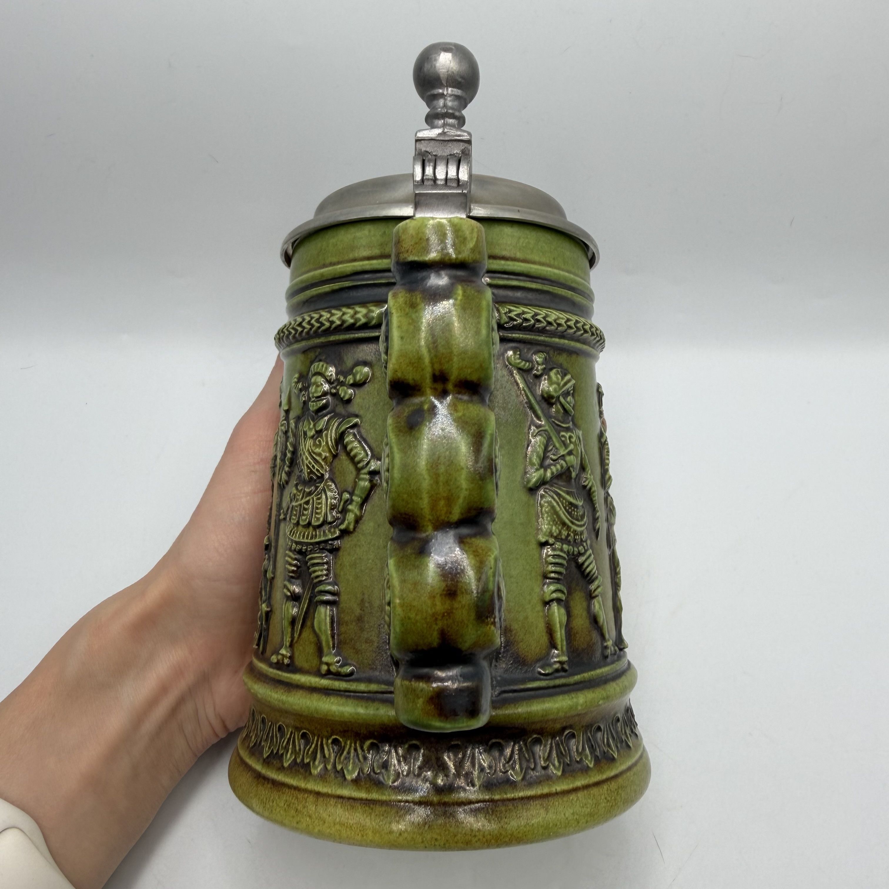 Vintage Vintage Gerz German Pewter Lid Medieval Knights Ceramic Mug Size ONE SIZE - 6 Thumbnail