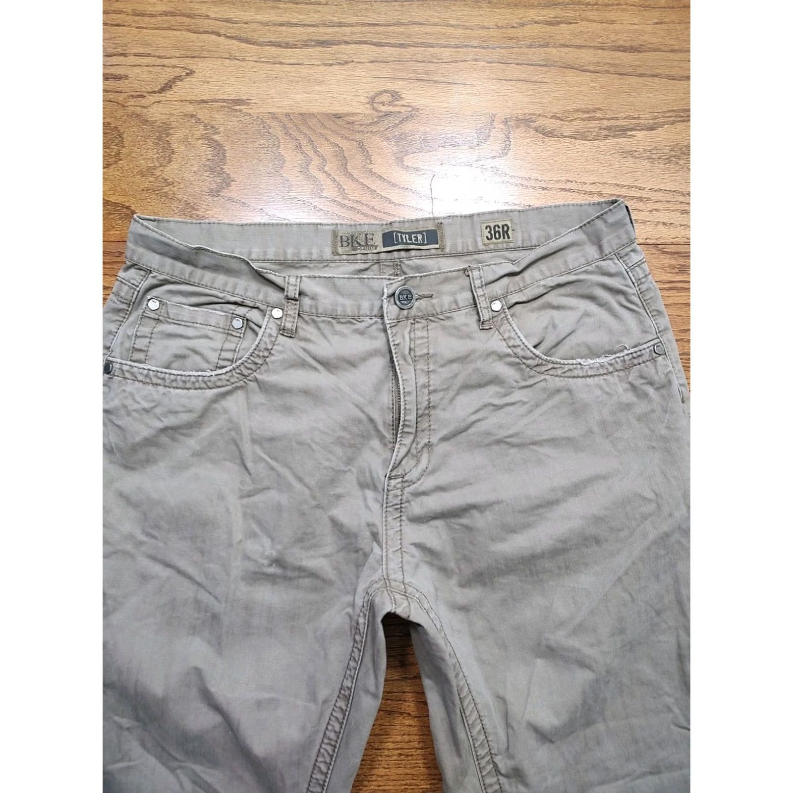 BKE BKE Tyler Jeans Mens 36x28 Brown Denim Stretch Straight Leg Regular Rise 11in 5-Pocket Vintage No Size US 36 / EU 52 - 5 Thumbnail