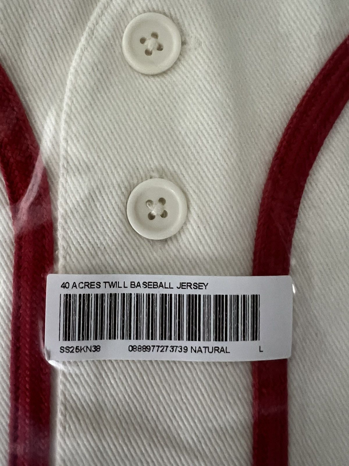 Supreme Size Large Supreme /40 Acres Twill Baseball Jersey Natural Size US L / EU 52-54 / 3 - 5 Thumbnail