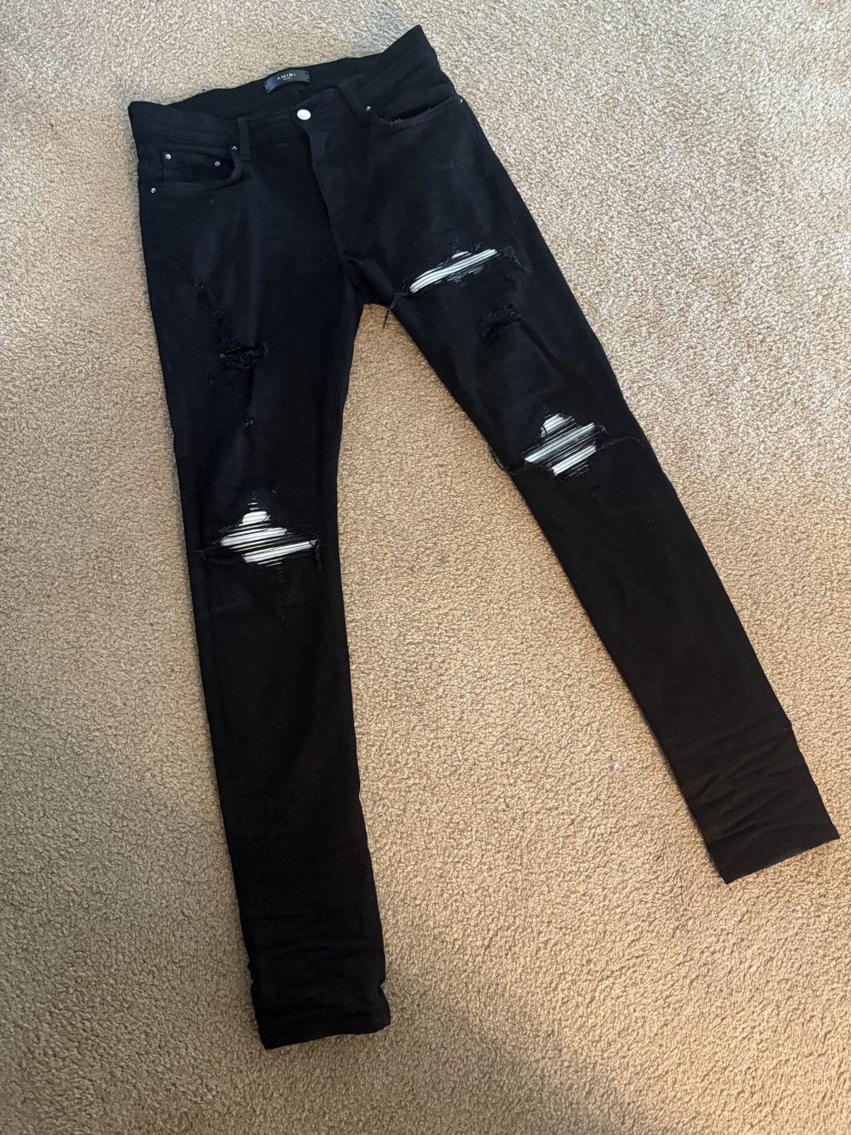 Amiri Black Silver Patch Amiri MX1 Size US 33 - 1 Thumbnail