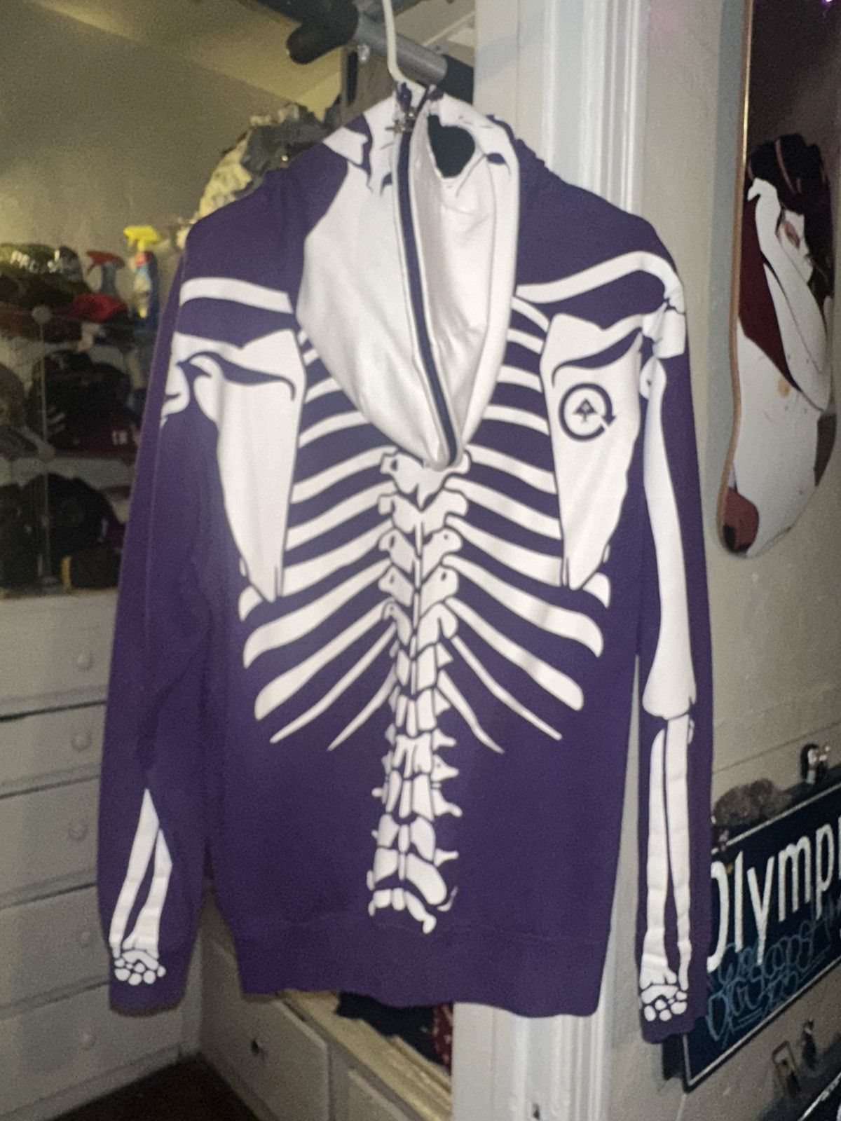 LRG LRG Dead Serious Hoodie Purple Small Vtg Full Zip Skeleton Size US S / EU 44-46 / 1 - 2 Thumbnail