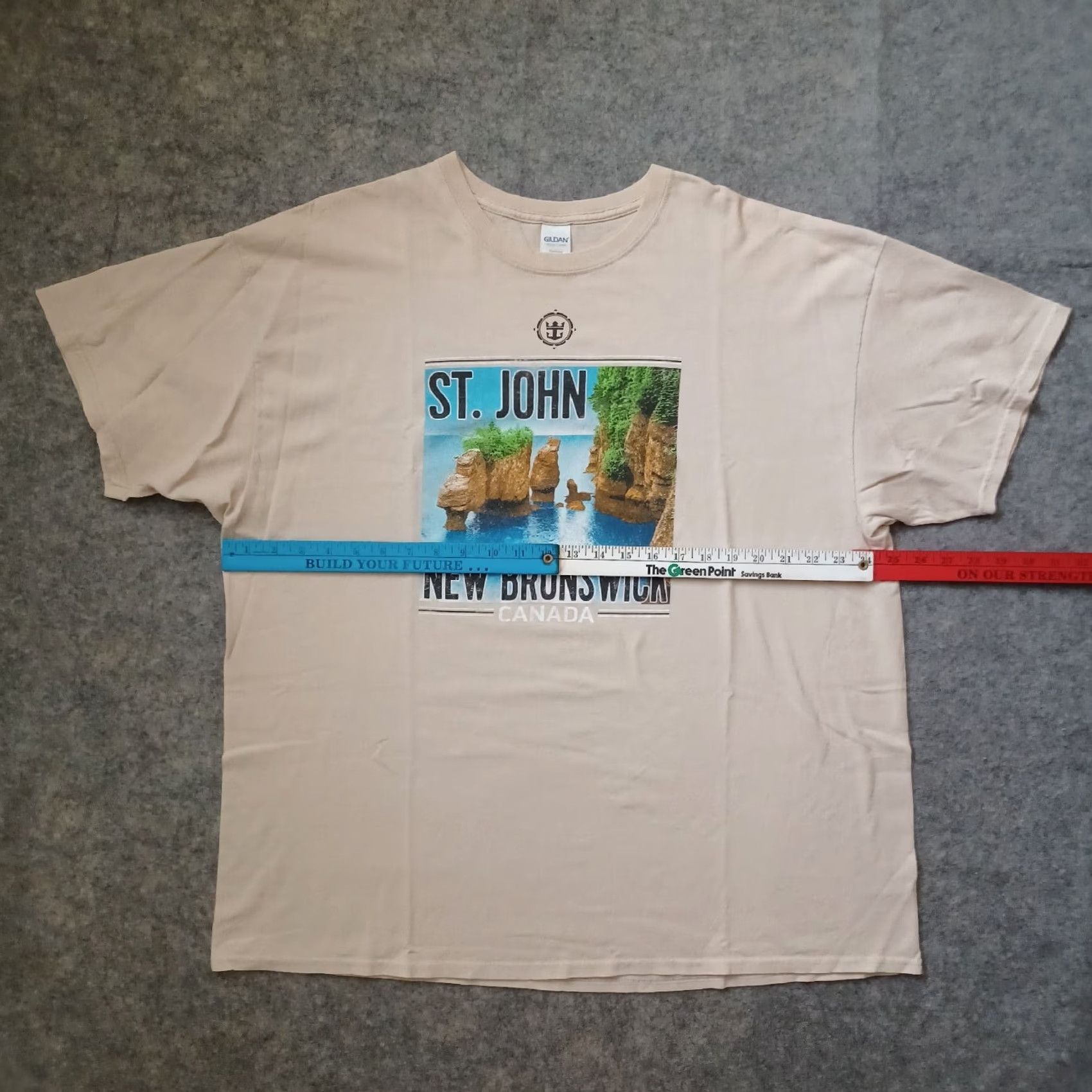 Gildan St John New Brunswick Canada T Shirt Mens 2XL Beige Short Sleeve 100% Cotton Gildan Size US XXL / EU 58 / 5 - 4 Thumbnail