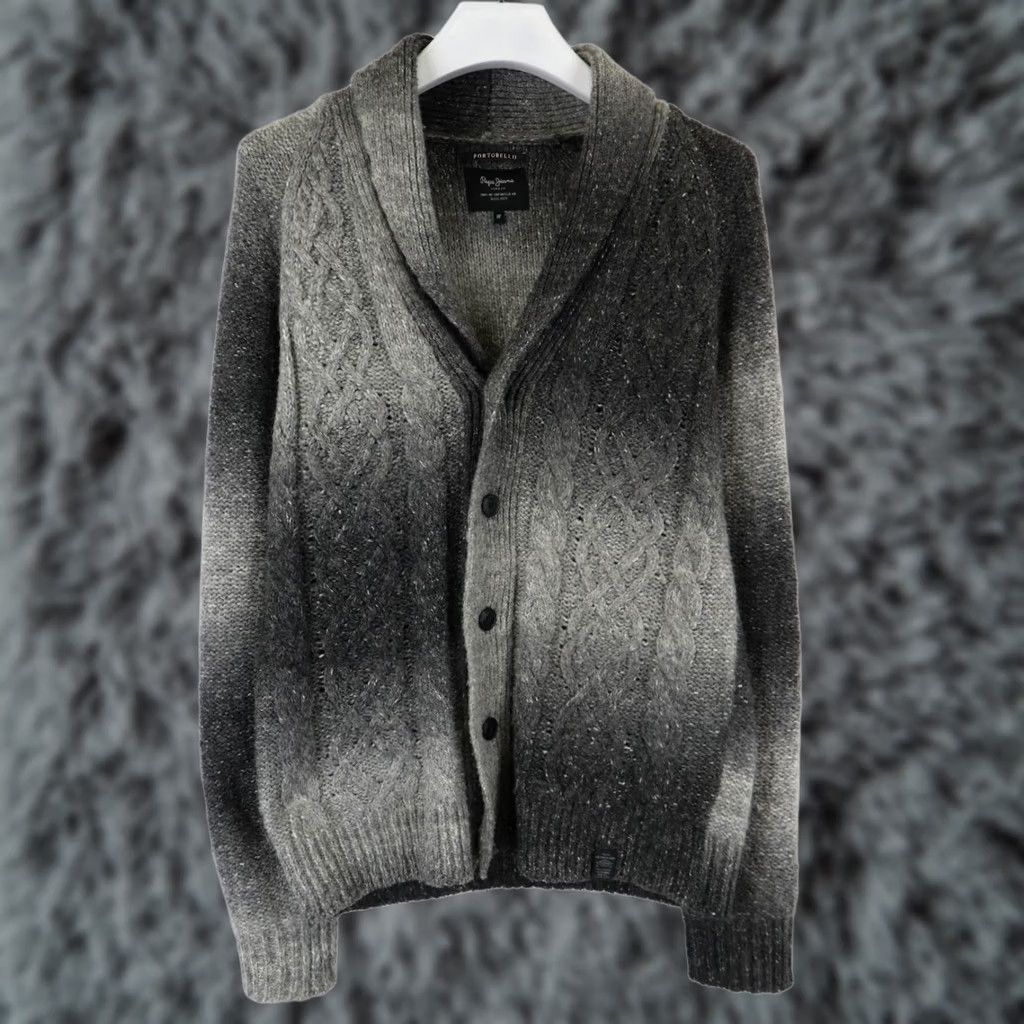 Pepe Jeans PEPE JEANS Portobello Jumper Men's Cardigan Wool Blend Knit Shawl Collar MEDIUM Gray Size US M / EU 48-50 / 2 - 1 Thumbnail