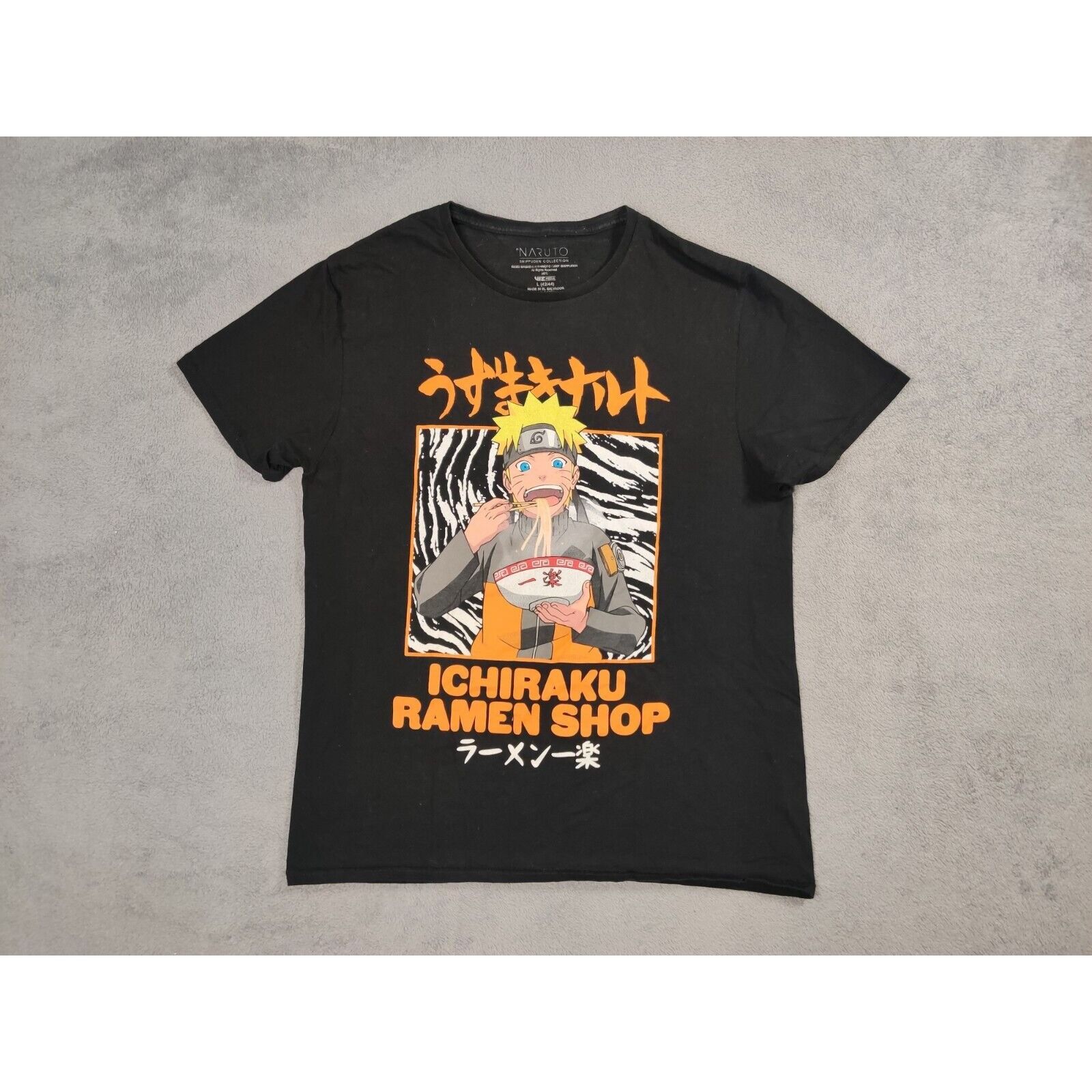 Other Naruto Shirt Adult Mens Large Black Orange Ichiraku Ramen Size US L / EU 52-54 / 3 - 1 Thumbnail