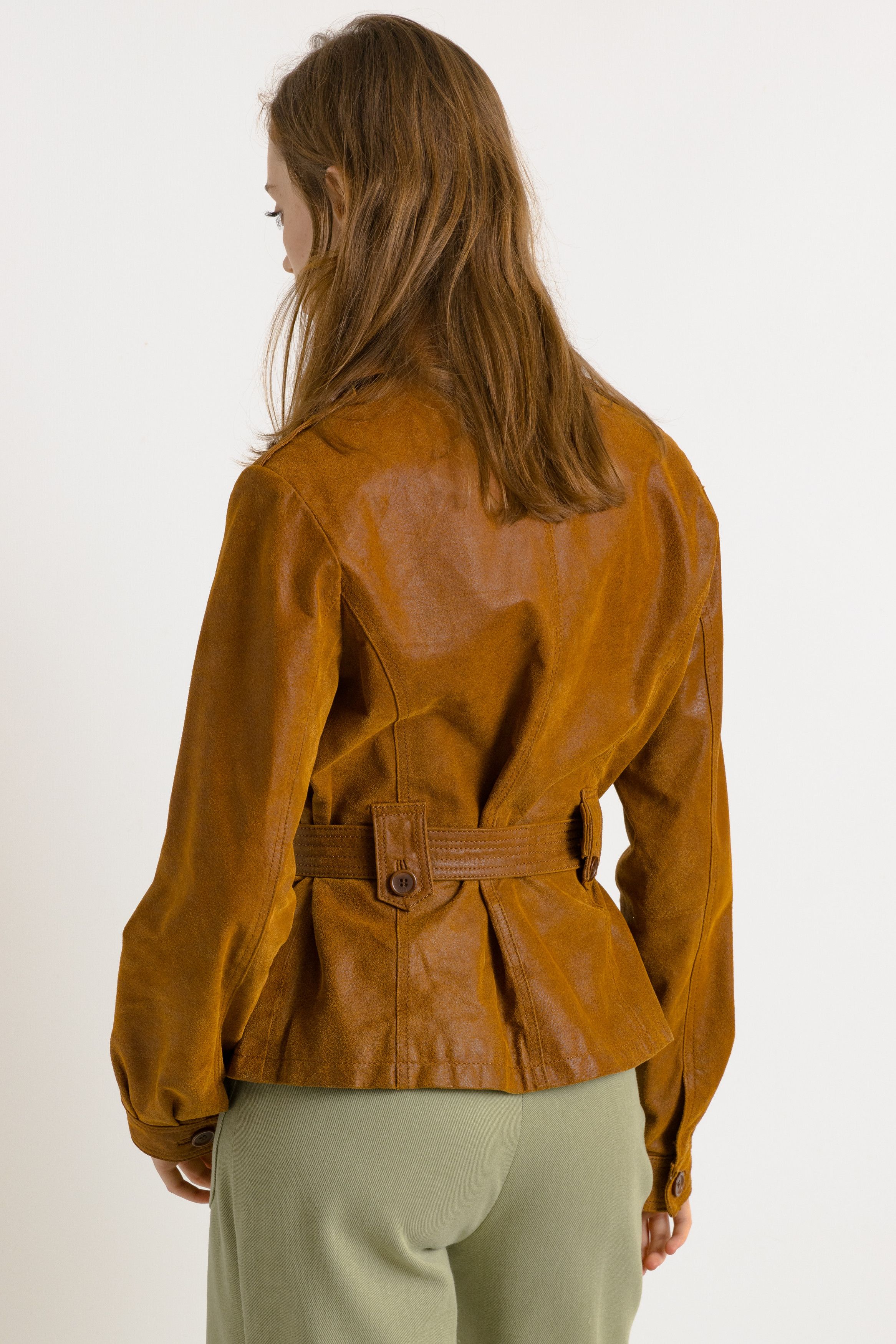 Other 80s Grunge Jacket Camel Leather Jacket Size 38 7498 Size M / US 6-8 / IT 42-44 - 4 Thumbnail