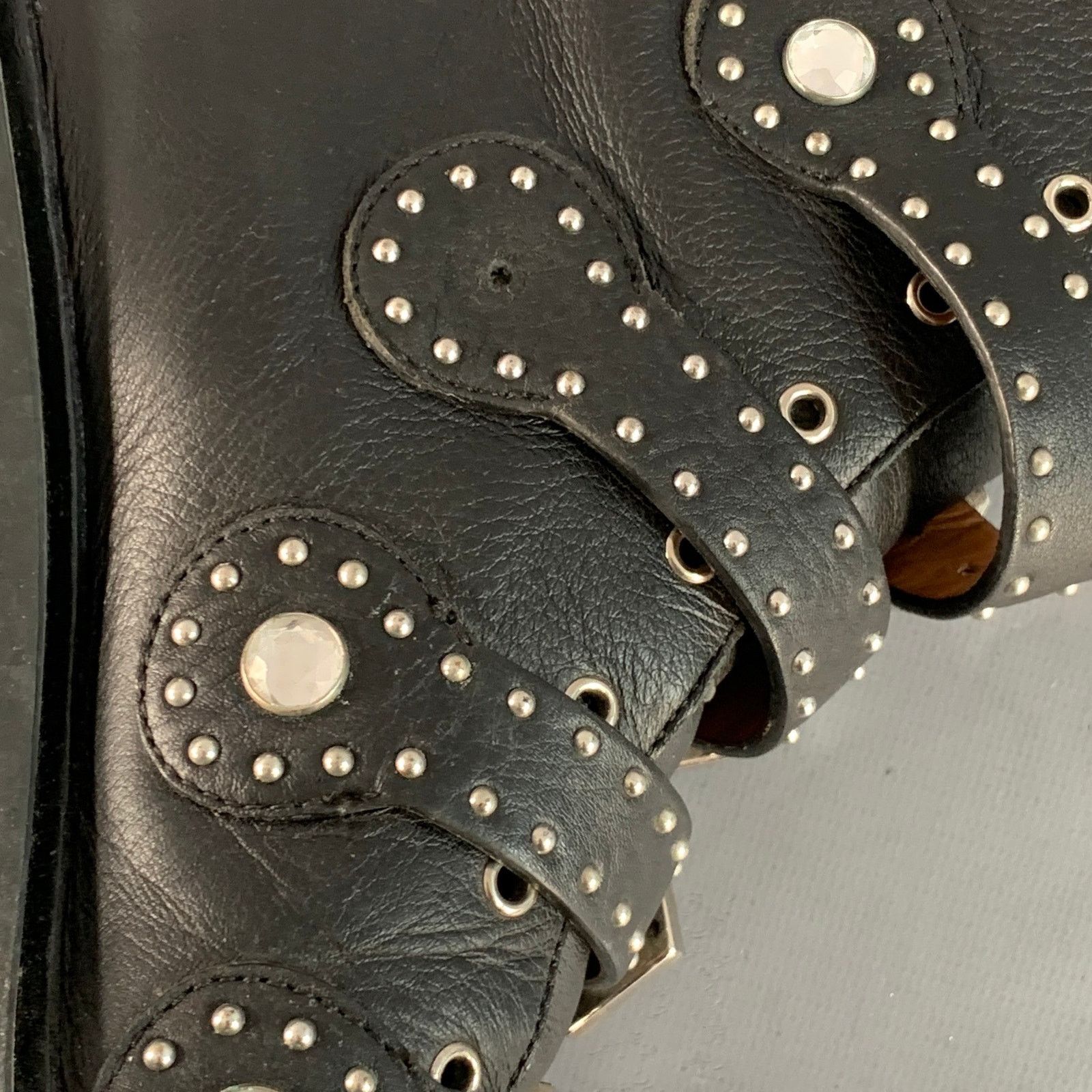 Givenchy GIVENCHY Size 8 Black Studded Leather Belted Ankle Boots Size US 8 / IT 38 - 10 Thumbnail