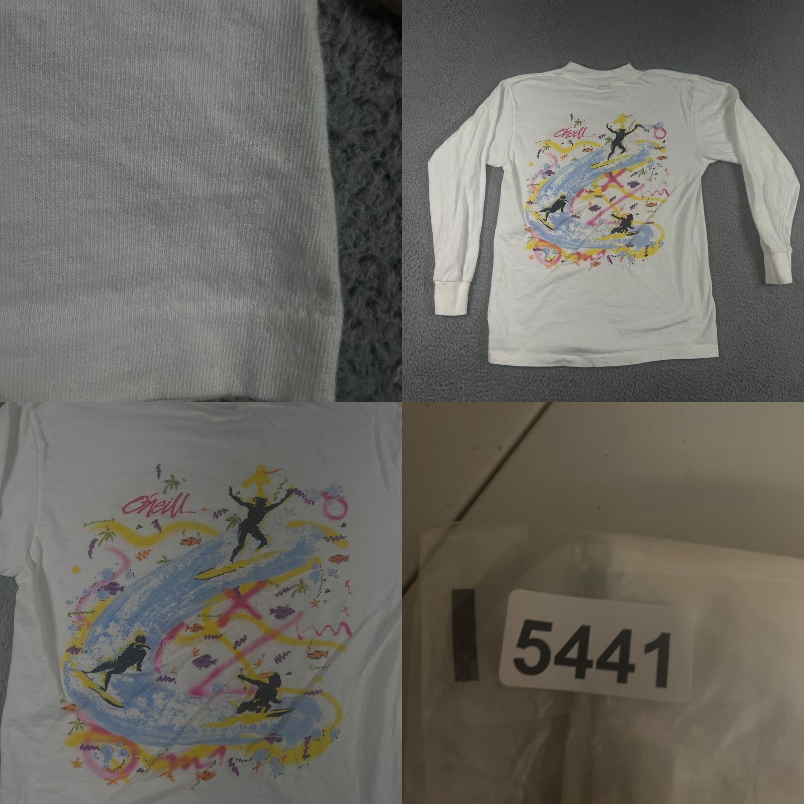 Vintage VINTAGE O’Neill Shirt 80s Surfing Long Sleeve M White Cotton Mens Size US M / EU 48-50 / 2 - 8 Thumbnail