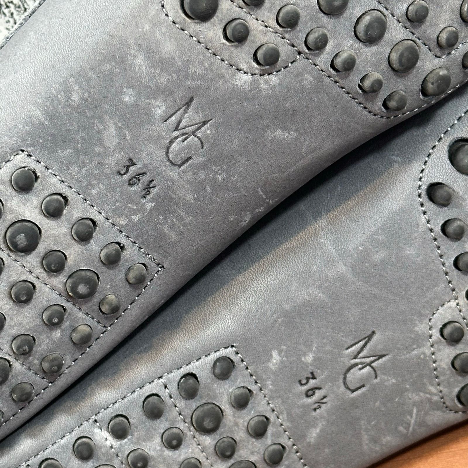 M. GEMI The Pastoso Grey Leather Penny Loafers