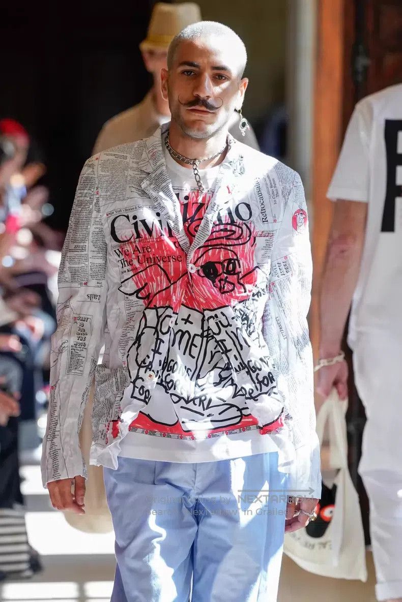 Junya Watanabe Junya Watanabe Newspaper Graffiti Pleated Jacket Size US M / EU 48-50 / 2 - 9 Thumbnail