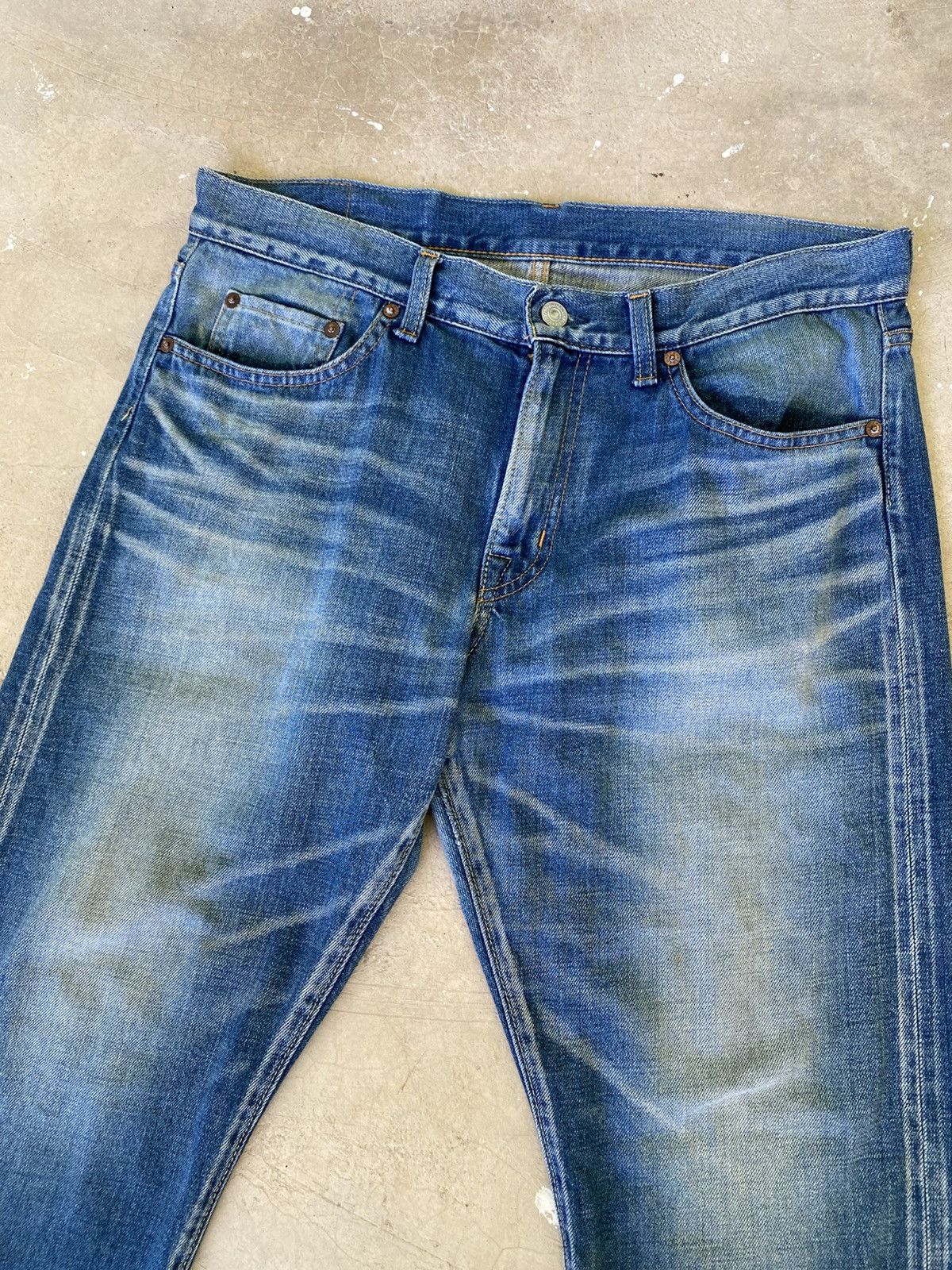 Japanese Brand Deep Blue Japan Selvedge Faded Denim Jeans W34 Size US 34 / EU 50 - 2 Thumbnail