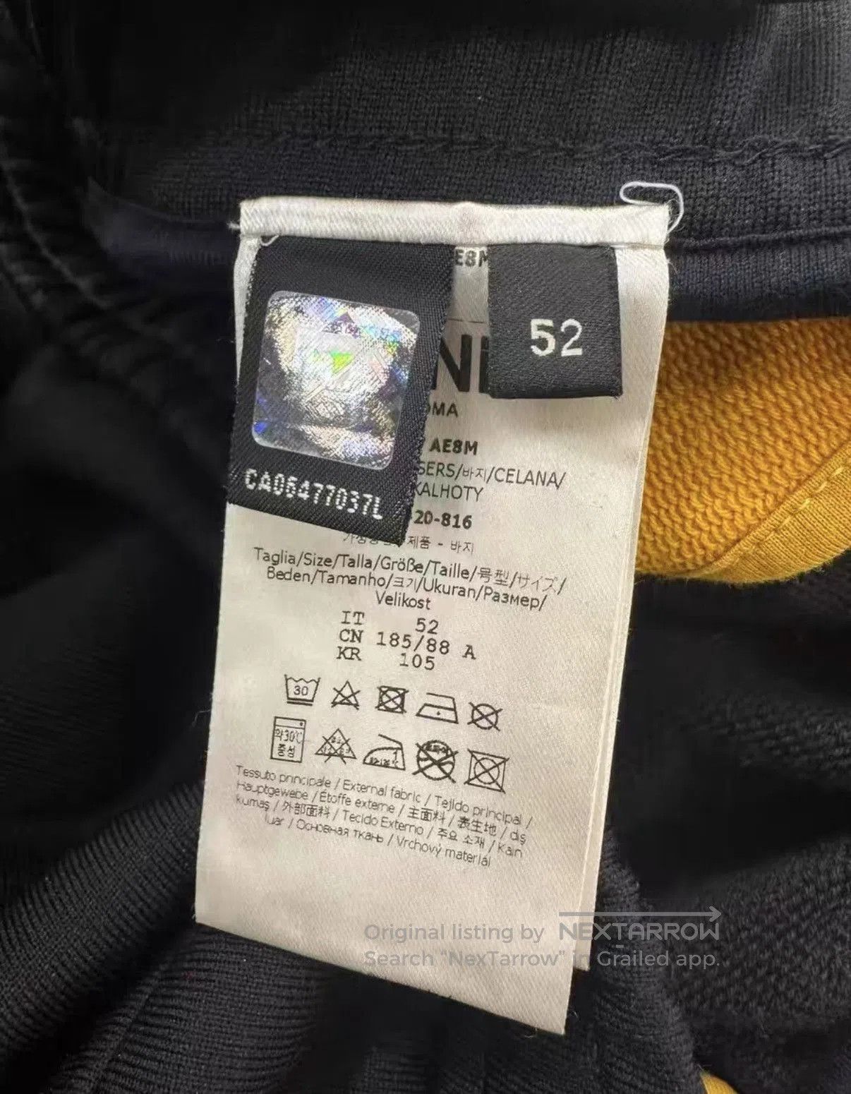 Fendi Black Athletic Shorts with Yellow Side Stripes. Size US 36 / EU 52 - 3 Thumbnail