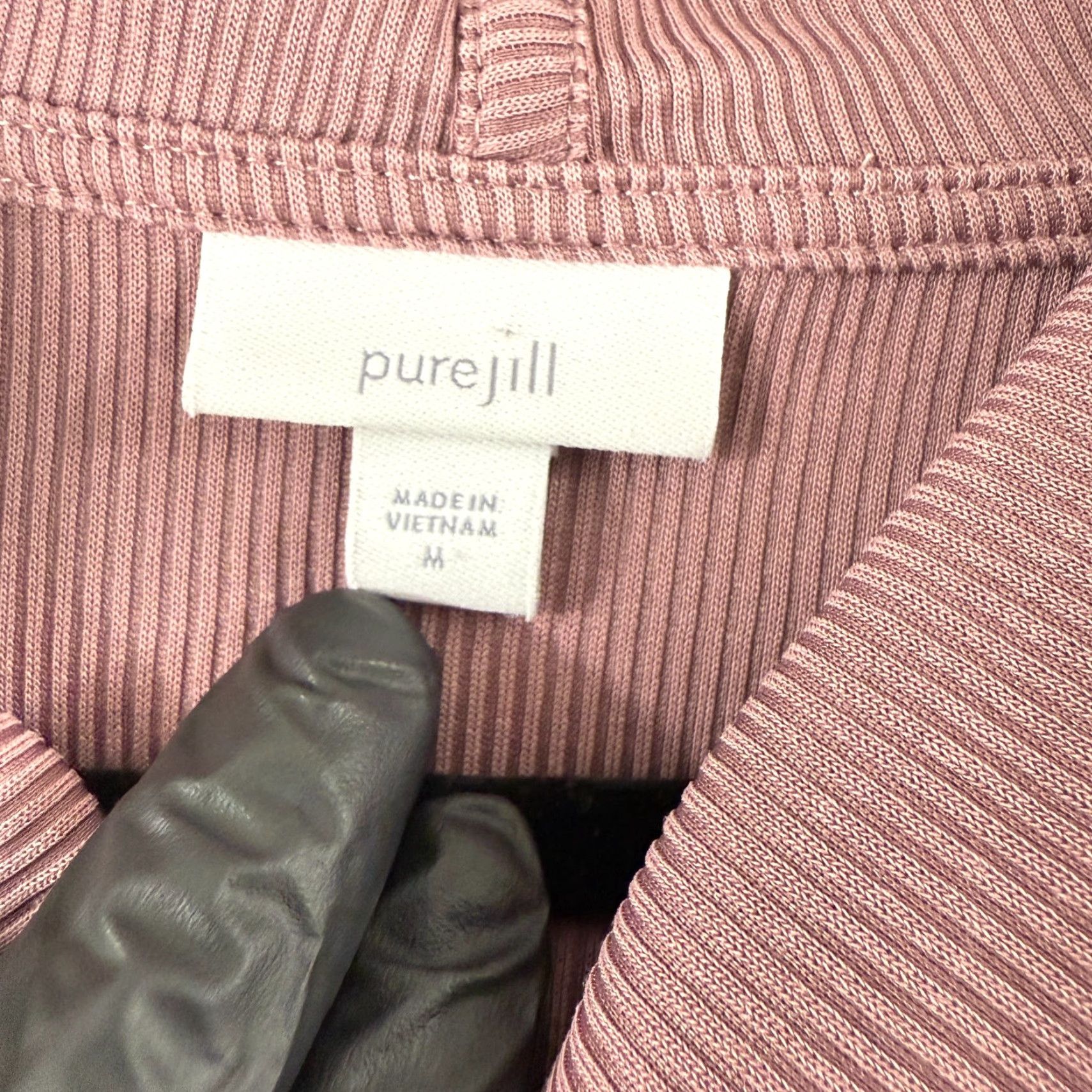 J. Jill J. Jill Top Womens Medium Mauve Pink Cowl Neck Ribbed Long Sleeve Pullover Shirt Size M / US 6-8 / IT 42-44 - 7 Thumbnail
