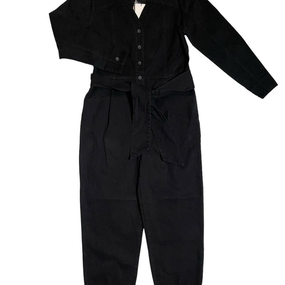 Joie NWT New $328 Joie Leray Cotton Belted Black Jumpsuit Size 2 Size 26" / US 2 / IT 38 - 2 Thumbnail
