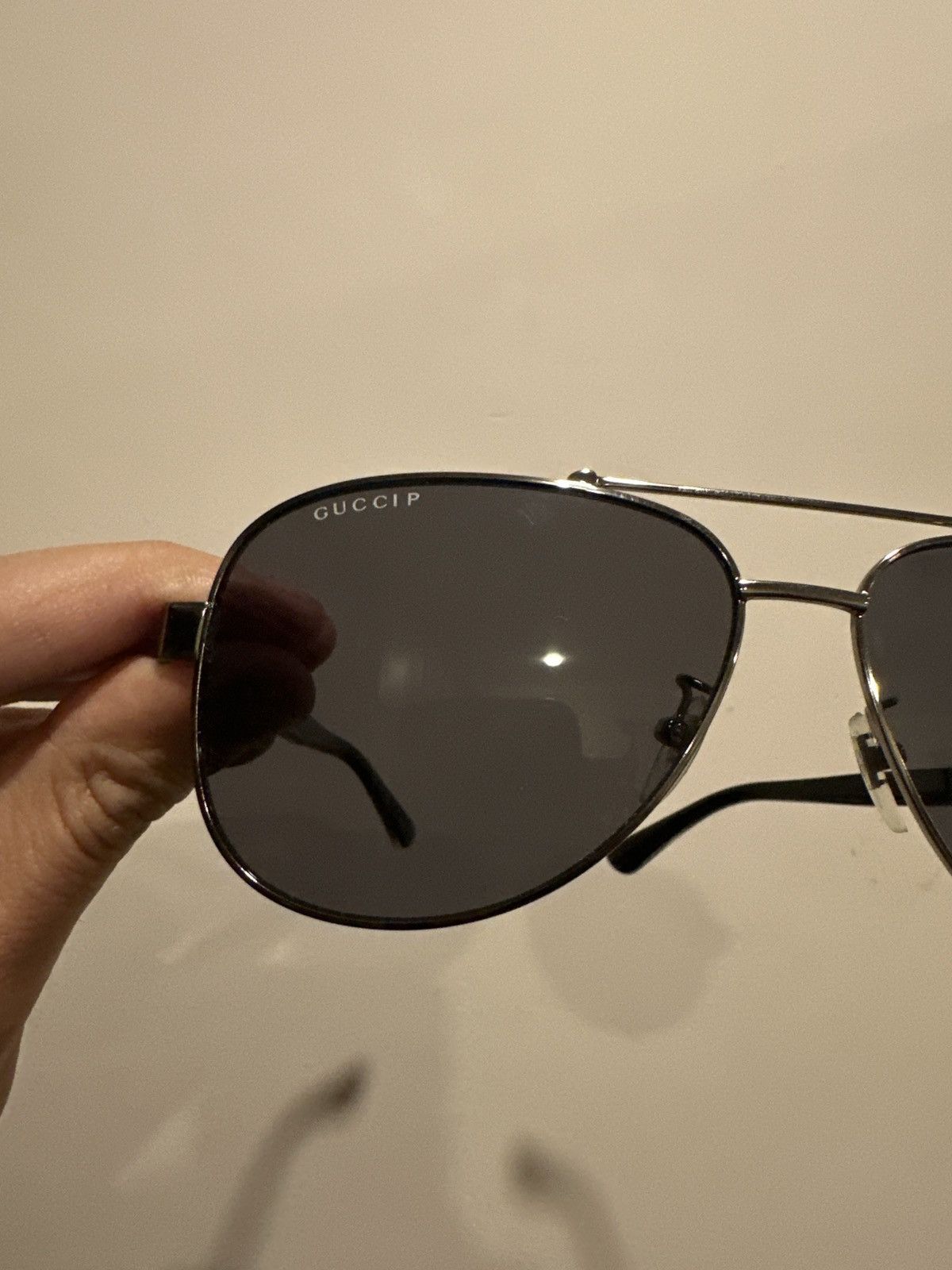 Gucci Gucci Aviator Sunglasses – Silver Frame / Grey Lenses Size ONE SIZE - 8 Thumbnail