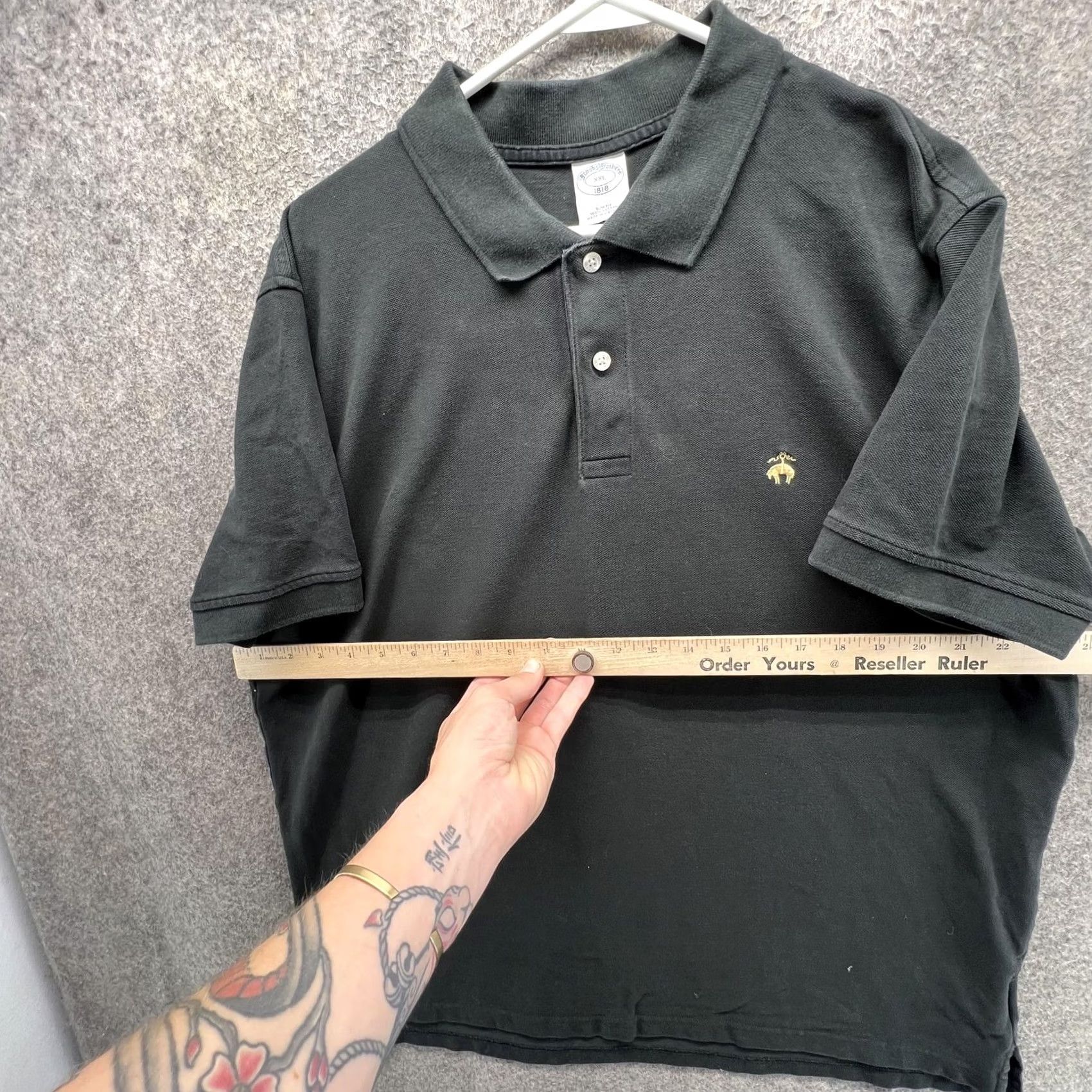 Brooks Brothers Brooks Brothers 346 Polo Shirt Mens 2XL Black Solid Slim Knit Casual Polo Shirt Slim Fit 100% Cotton Short Sleeve Mens Size US XXL / EU 58 / 5 - 6 Thumbnail