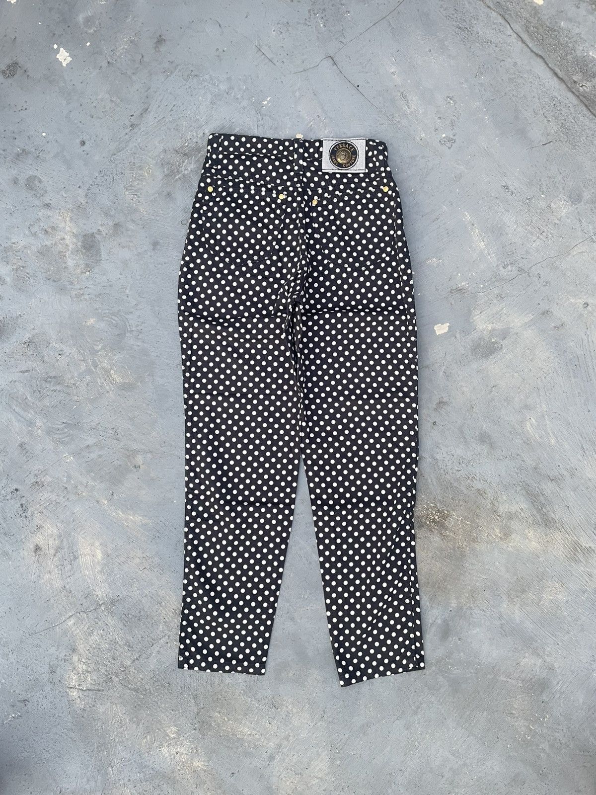 Versace × Versace Jeans Couture × Versus Versace Versace Jeans Couture Black Polka Dot Trousers Size US 28 / EU 44 - 2 Thumbnail