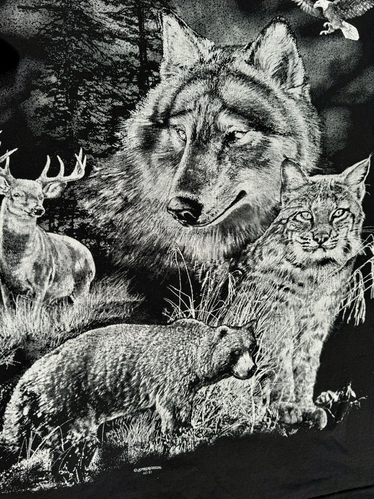 Vintage Vintage 1990 Wolf Nature All Over Print Animal AOP T-Shirt Size US XL / EU 56 / 4 - 5 Thumbnail