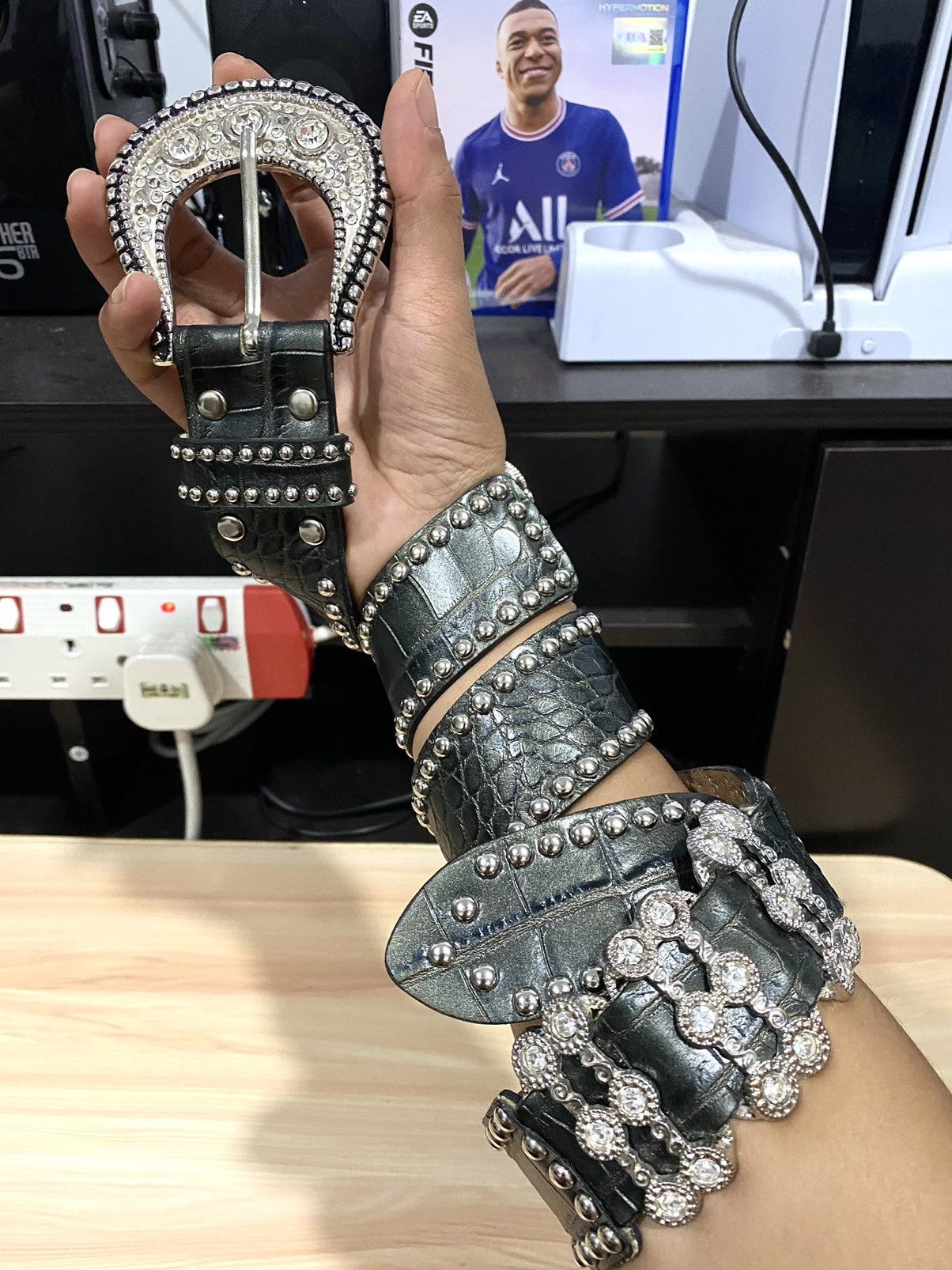 Japanese Brand Gothic Punk Studded Silver Belt Inspired BB SIMON Size ONE SIZE - 1 Thumbnail