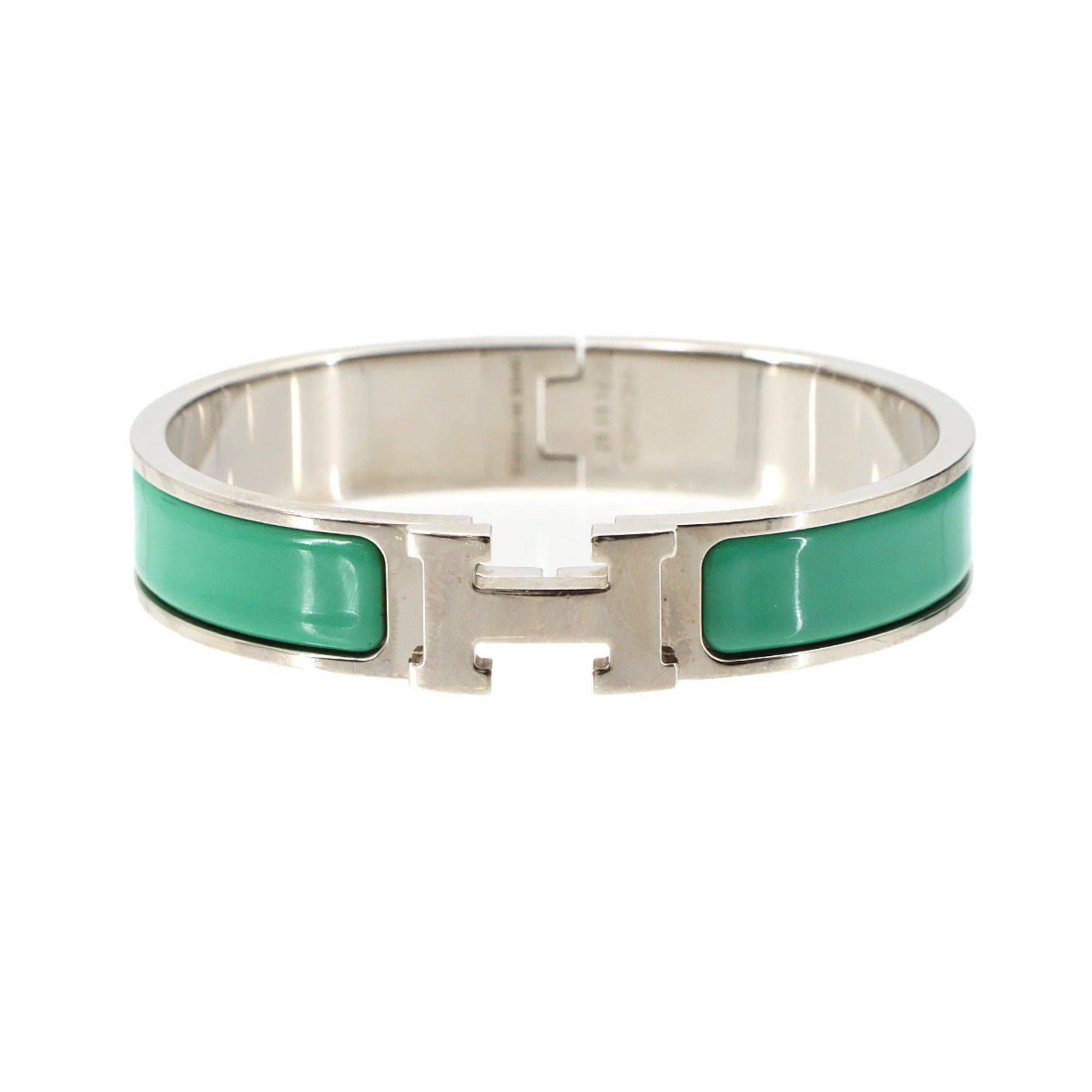 Hermes Hermes Clic H PM Bangle, Green, Silver Size ONE SIZE - 1 Thumbnail