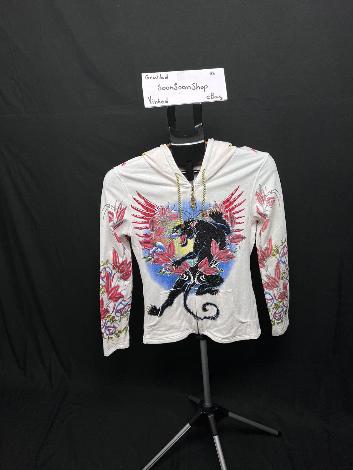 Christian Audigier × Designer × Vintage 🔴 Vintage Christian Audigier hoodie panther Los Angeles Size US M / EU 48-50 / 2 - 3 Thumbnail