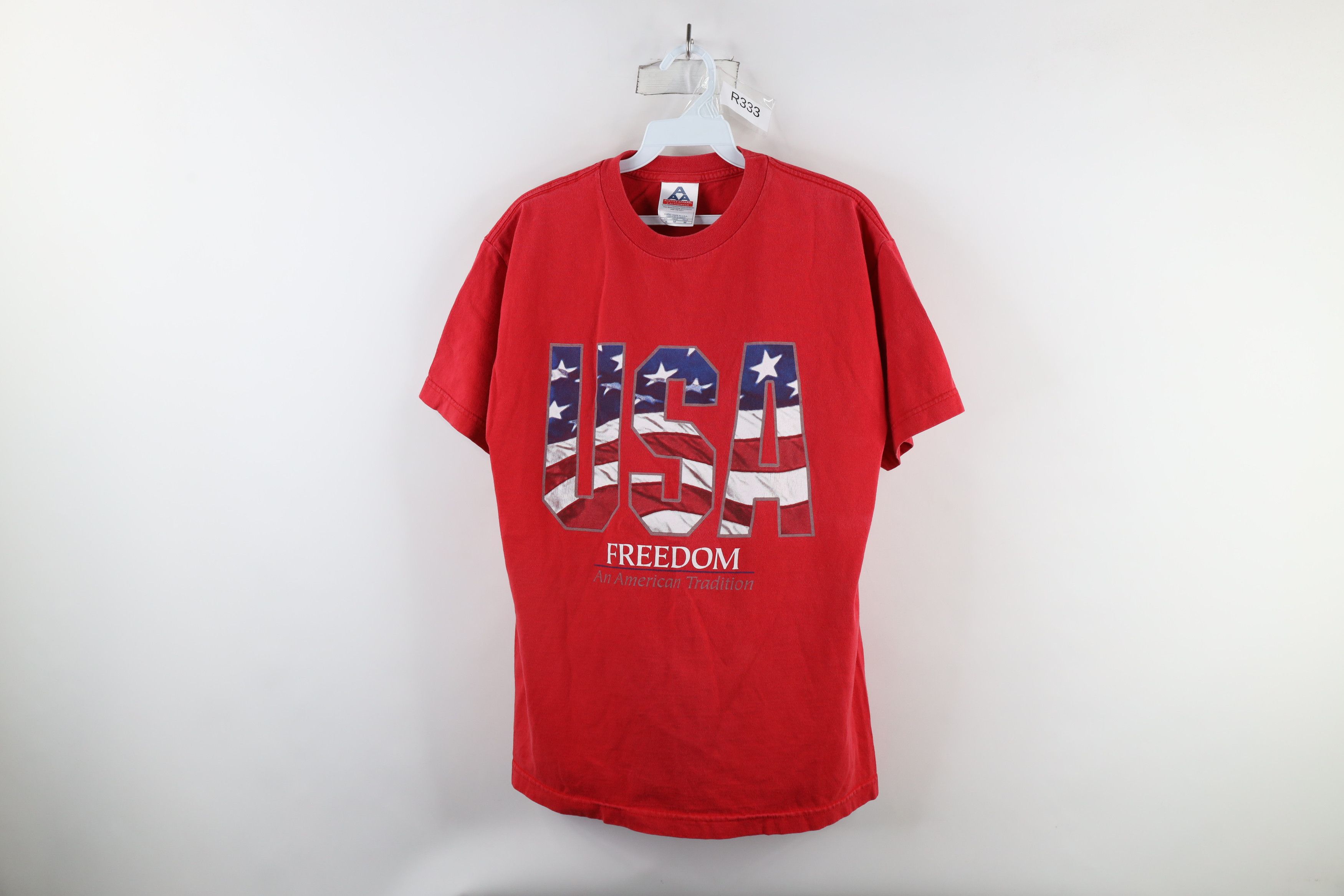 Vintage Vintage 90s Streetwear Spell Out USA Freedom T-Shirt Cotton Size US M / EU 48-50 / 2 - 1 Thumbnail