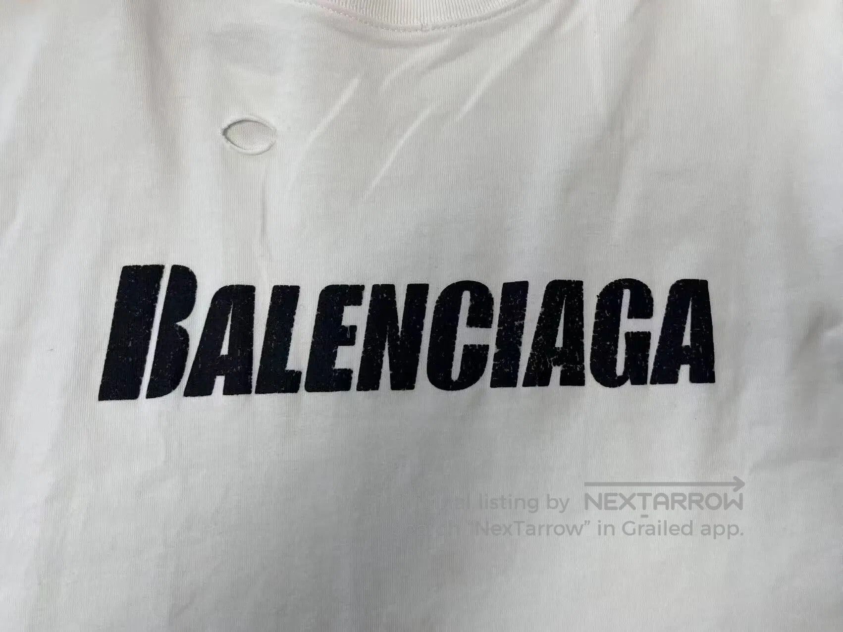 Balenciaga balenciaga destroyed white oversized tee. Size S / US 4 / IT 40 - 3 Thumbnail