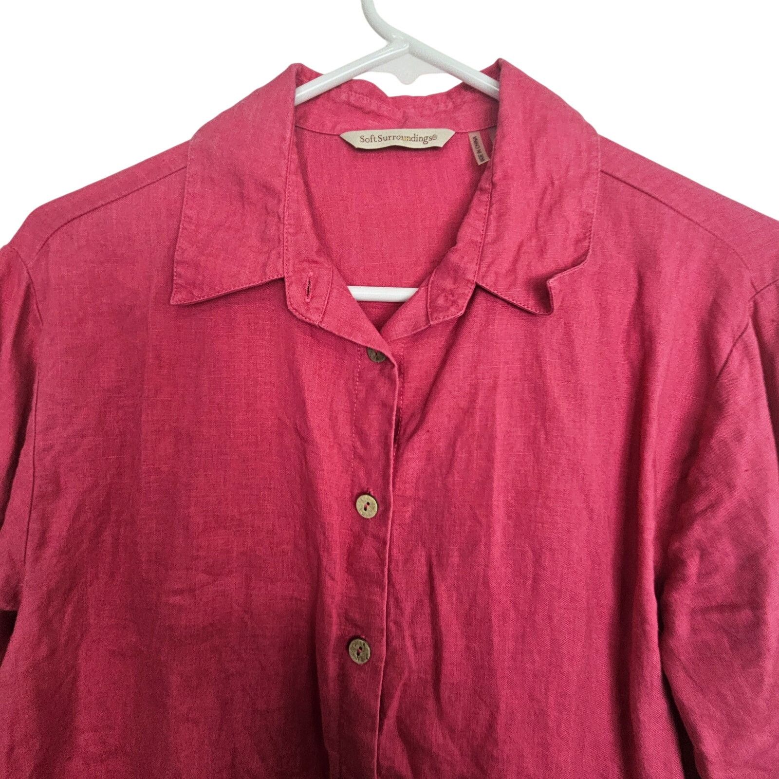 Soft Surroundings Soft Surroundings Womens Linen Shirt Size M Coastal Grandma Size M / US 6-8 / IT 42-44 - 2 Thumbnail