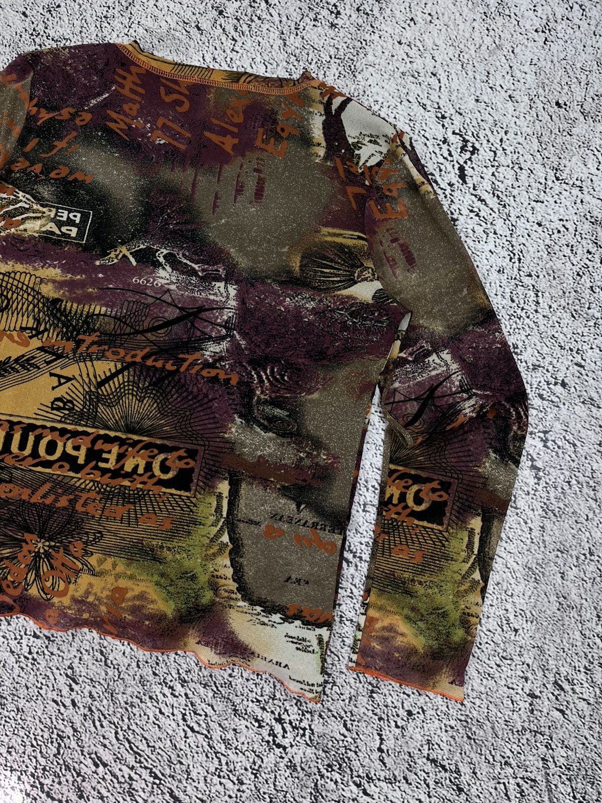 Japanese Brand Vintage JPG Style AOP Mesh Longsleeve Top Japanese Glamour Size L / US 10 / IT 46 - 9 Thumbnail
