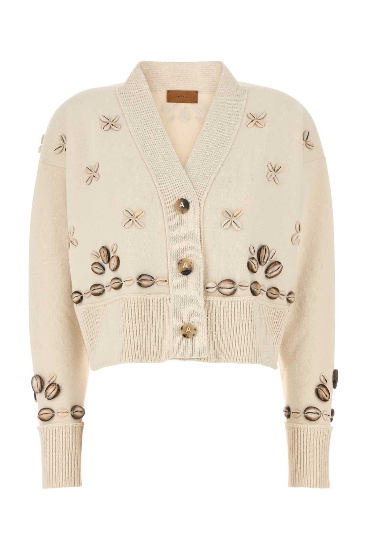 Alanui Ivory Silk Blend Oversize Ocean Dream Cardigan Size S / US 4 / IT 40 - 1 Thumbnail