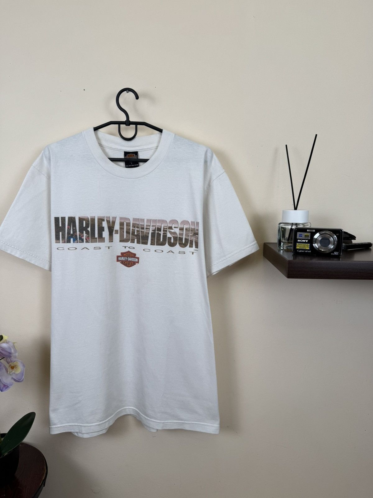 Harley Davidson Vintage Harley Davidson T shirt Biker USA White L Streetwear Size US XL / EU 56 / 4 - 5 Thumbnail