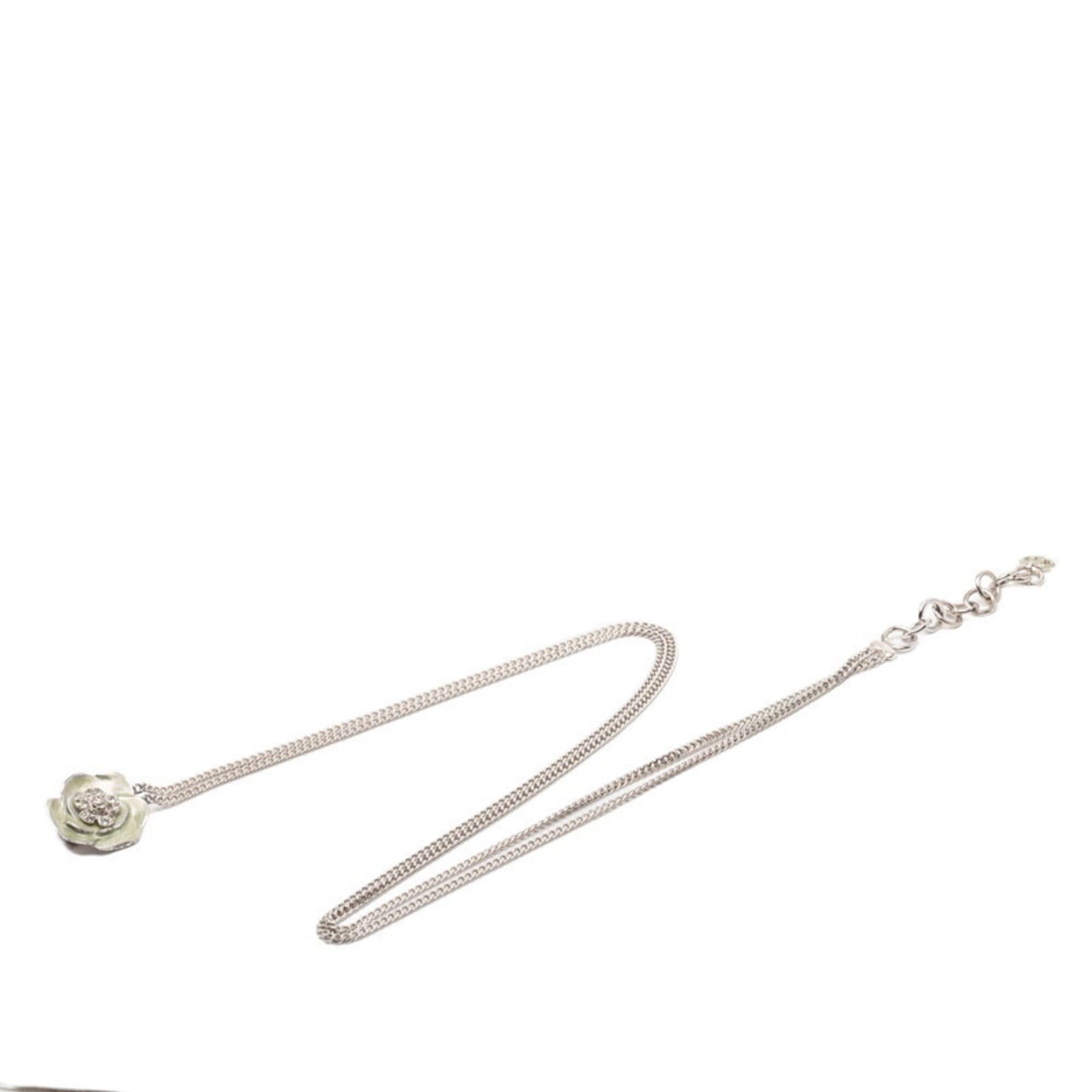 Chanel Chanel Camellia Coco Mark Rhinestone Chain Belt, Double Strand, Silver Metal, Women's CHANEL Size ONE SIZE - 1 Thumbnail