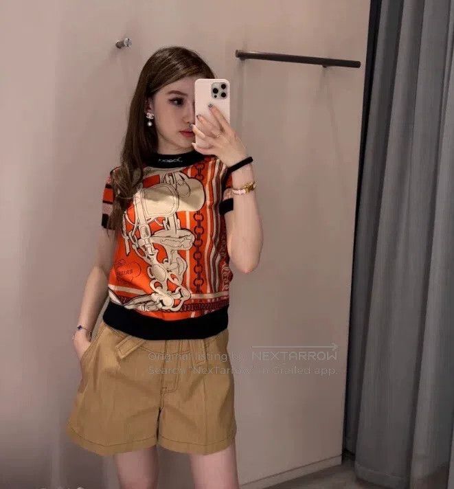 Hermes Hermes Color-block geometric pattern print silk round-neck Size XXS / US 00 / IT 34 - 7 Thumbnail