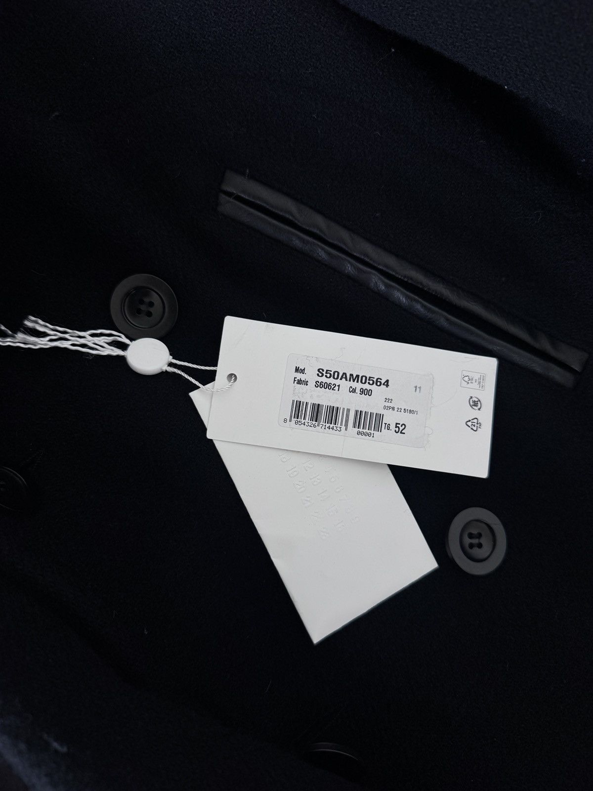 Maison Margiela Maison Margiela Wool Coat with Leather Trim Size US L / EU 52-54 / 3 - 7 Thumbnail