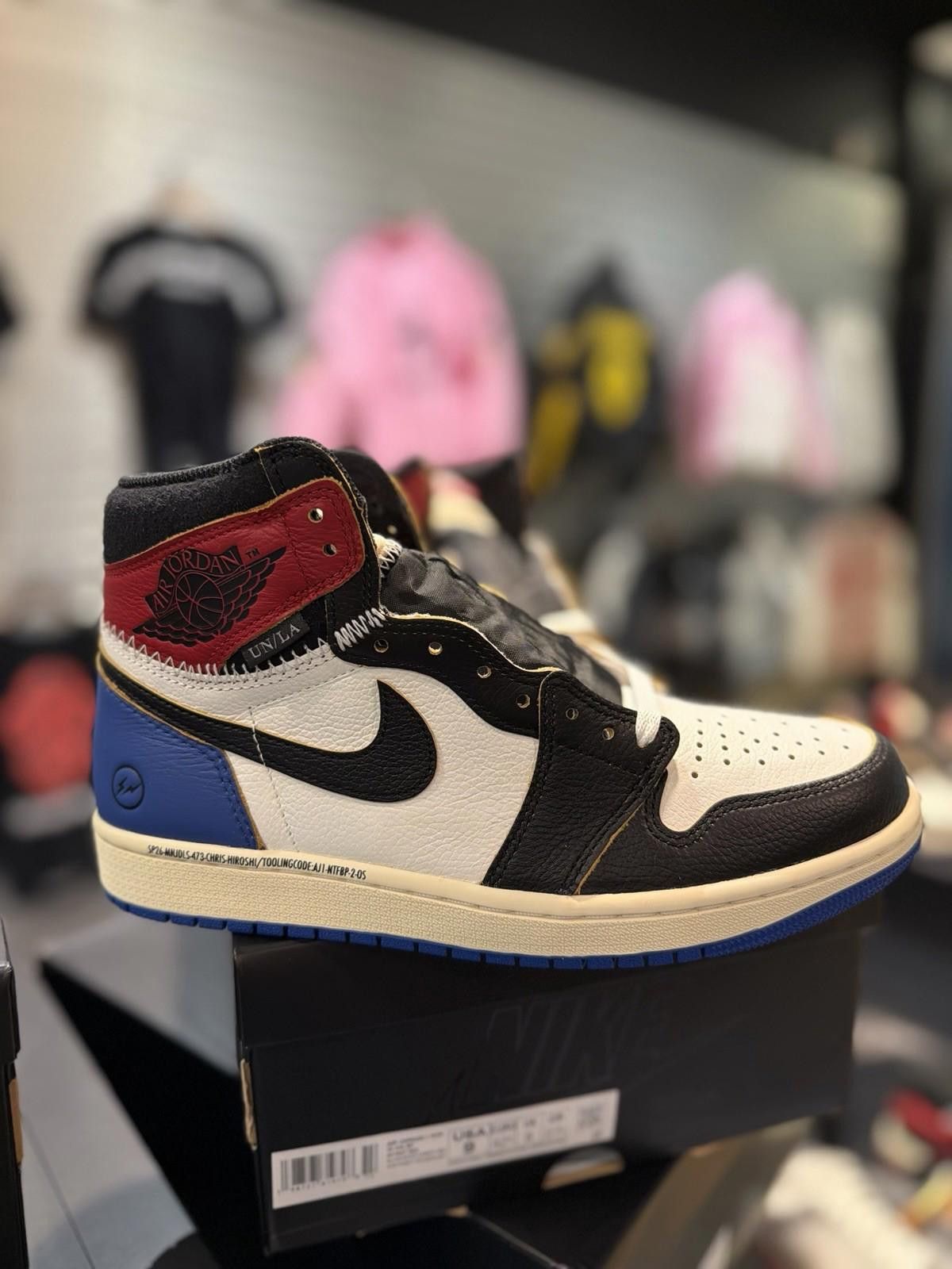 Jordan Brand Air Jordan 1 x Union x Fragment Black and Varsity Red (9) Size US 9 / EU 42 - 12 Thumbnail