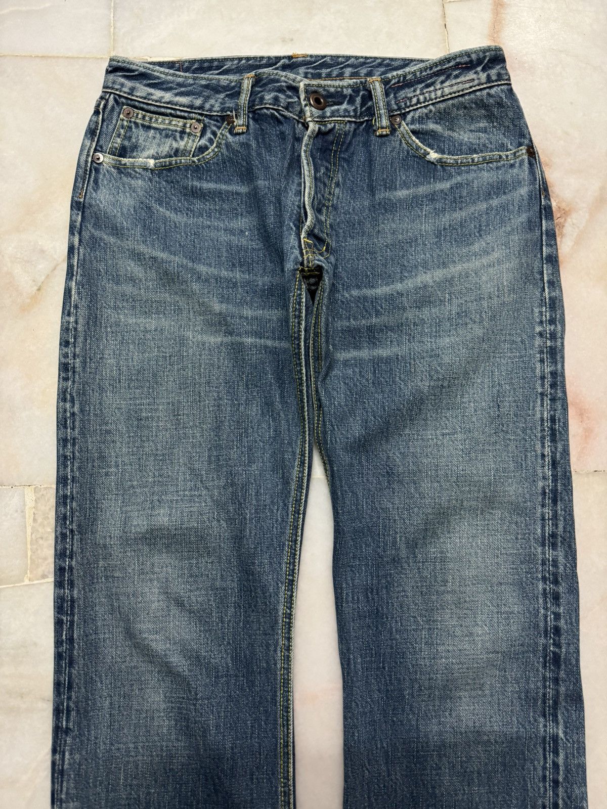 Japanese Brand 💥MADE IN JAPAN💥KALOTOOL PROJECT SELVEDGE REDLINE MUDWASH Size US 28 / EU 44 - 2 Thumbnail