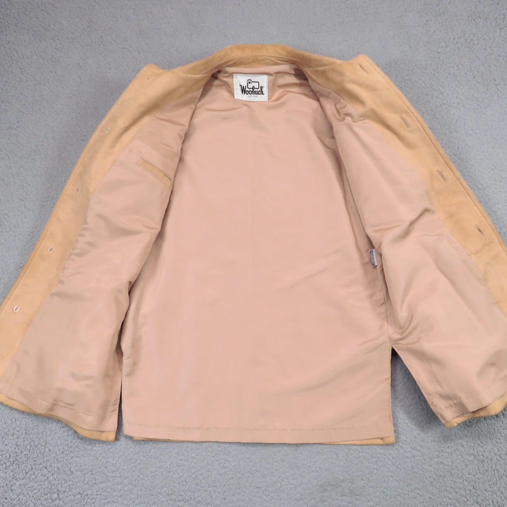 Vintage VINTAGE Woolrich Jacket Mens 38 (fits 40) Leather Suede Tan Utility 60s Tan Flap Size US XXS / EU 40 - 5 Thumbnail