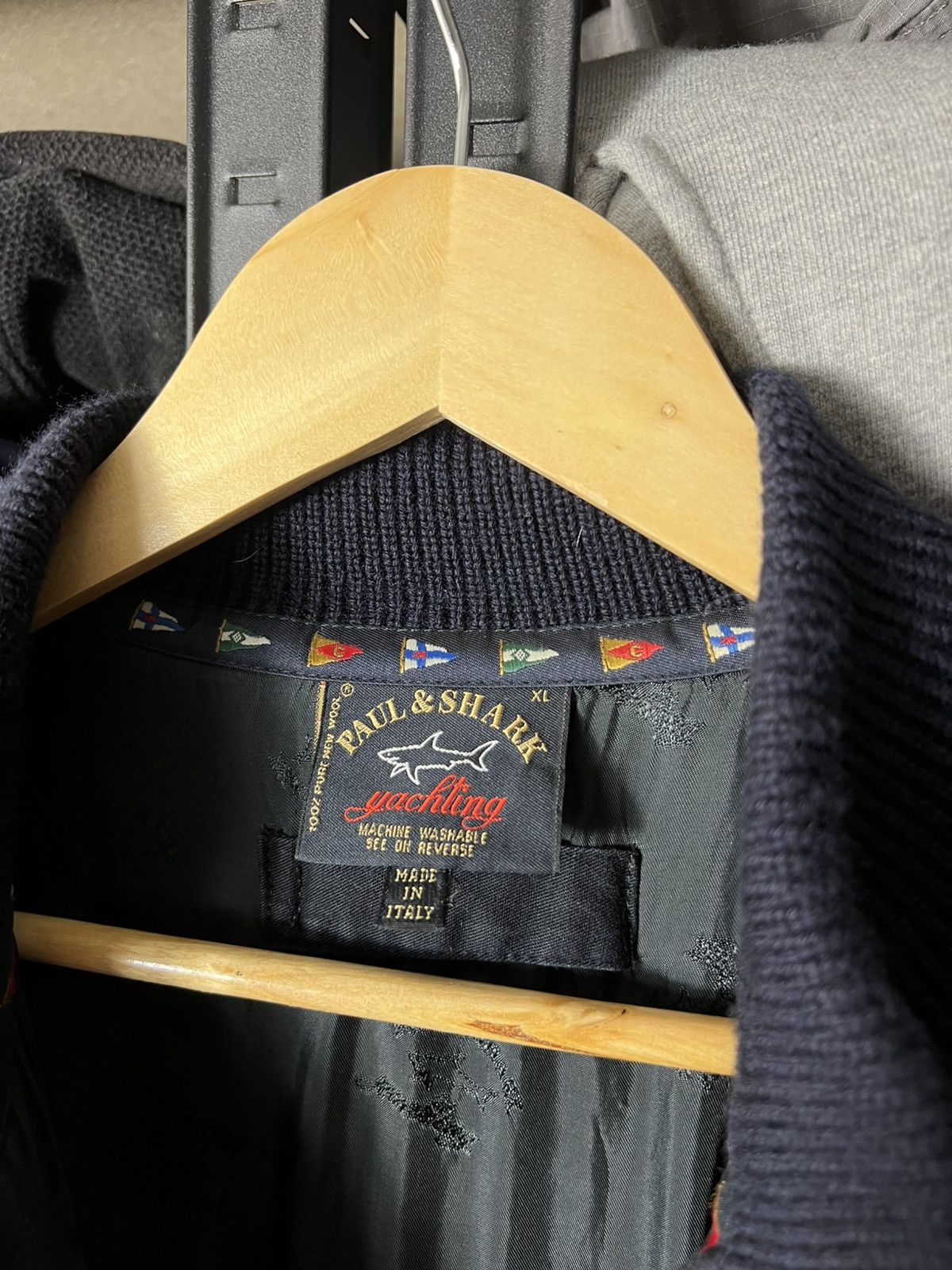 Paul & Shark Vintage Paul & Shark Heavy Wool Knit Bomber Navy XL Yachting Size US XL / EU 56 / 4 - 9 Thumbnail