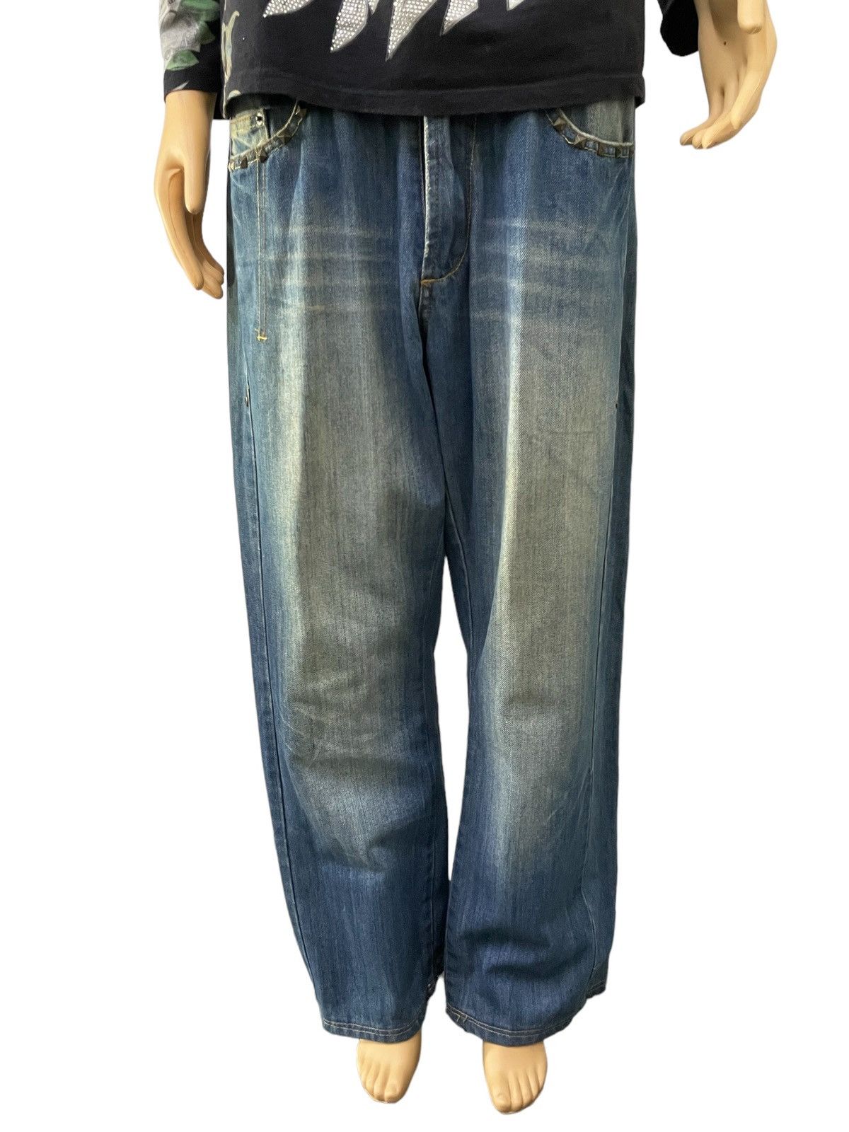 Hysteric Glamour × Taverniti Taverniti Baggy Loose Studded Jeans Size US 32 / EU 48 - 3 Thumbnail