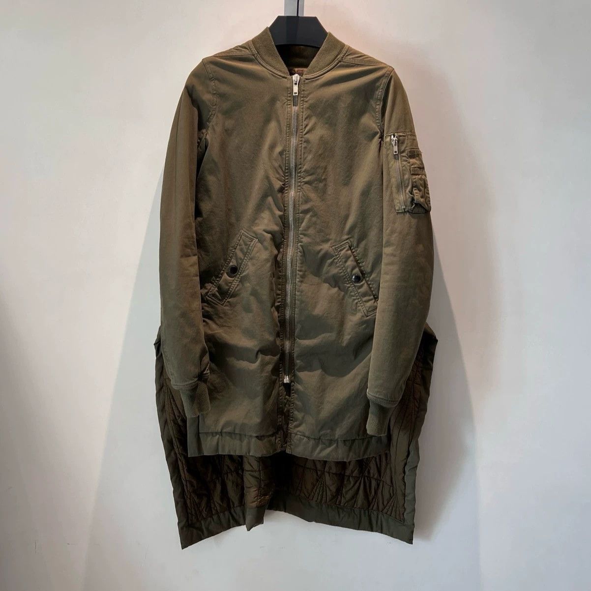 Rick Owens rickowens drkshdw Long Military MA-1 Jacket Size US S / EU 44-46 / 1 - 1 Thumbnail