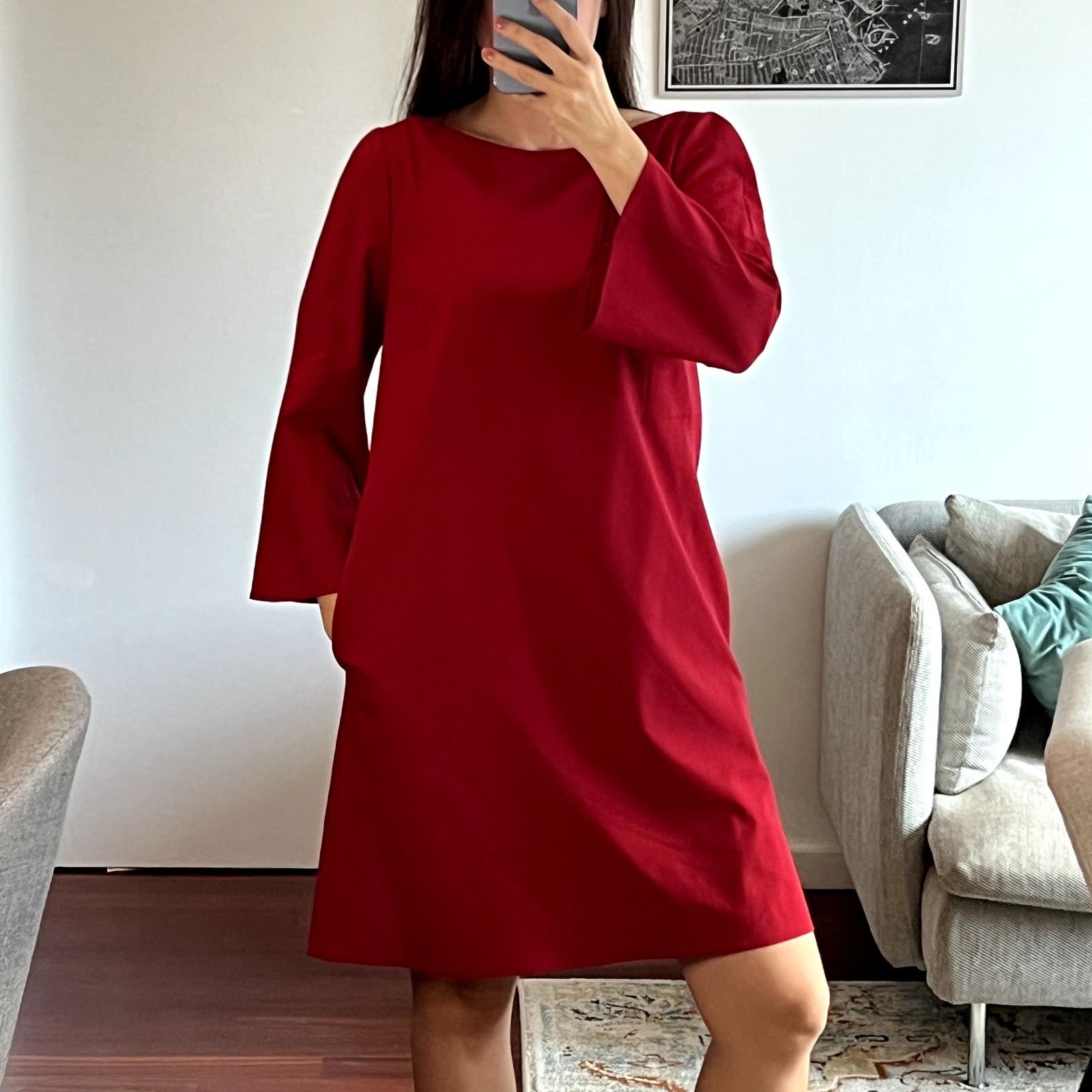 Lafayette 148 Lafayette 148 New York Shift Red Mini Dress Size M Size M / US 6-8 / IT 42-44 - 1 Thumbnail