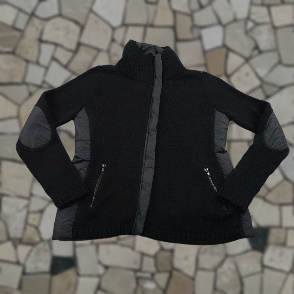 Eileen Fisher Eileen Fisher Jacket Womens Small Black Merino Wool Knit Quilted Hybrid Sweater Size S / US 4 / IT 40 - 1 Thumbnail