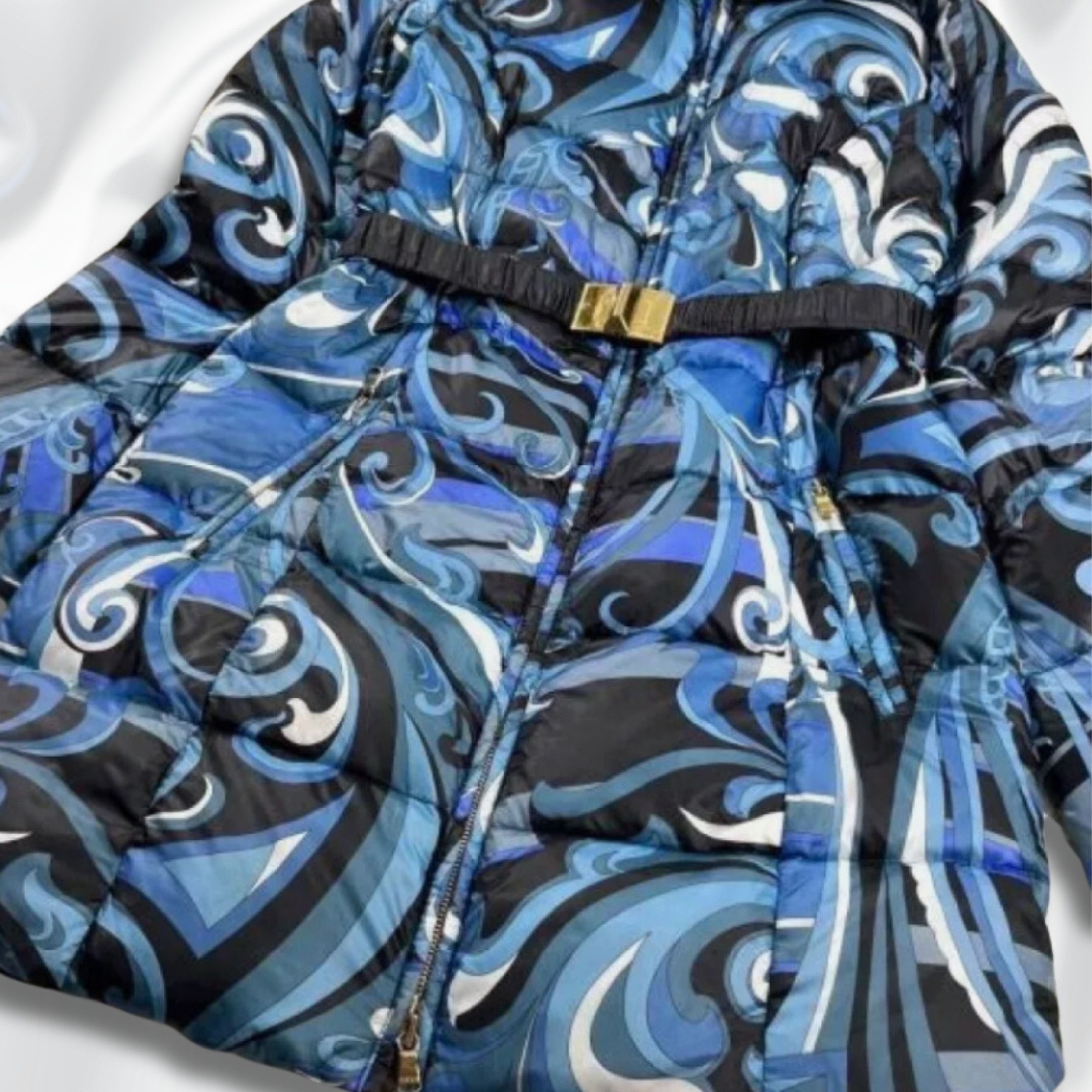 Emilio Pucci Emilio Pucci Blue Abstract Print Puffer Jacket/Coat Size XS / US 0-2 / IT 36-38 - 5 Thumbnail